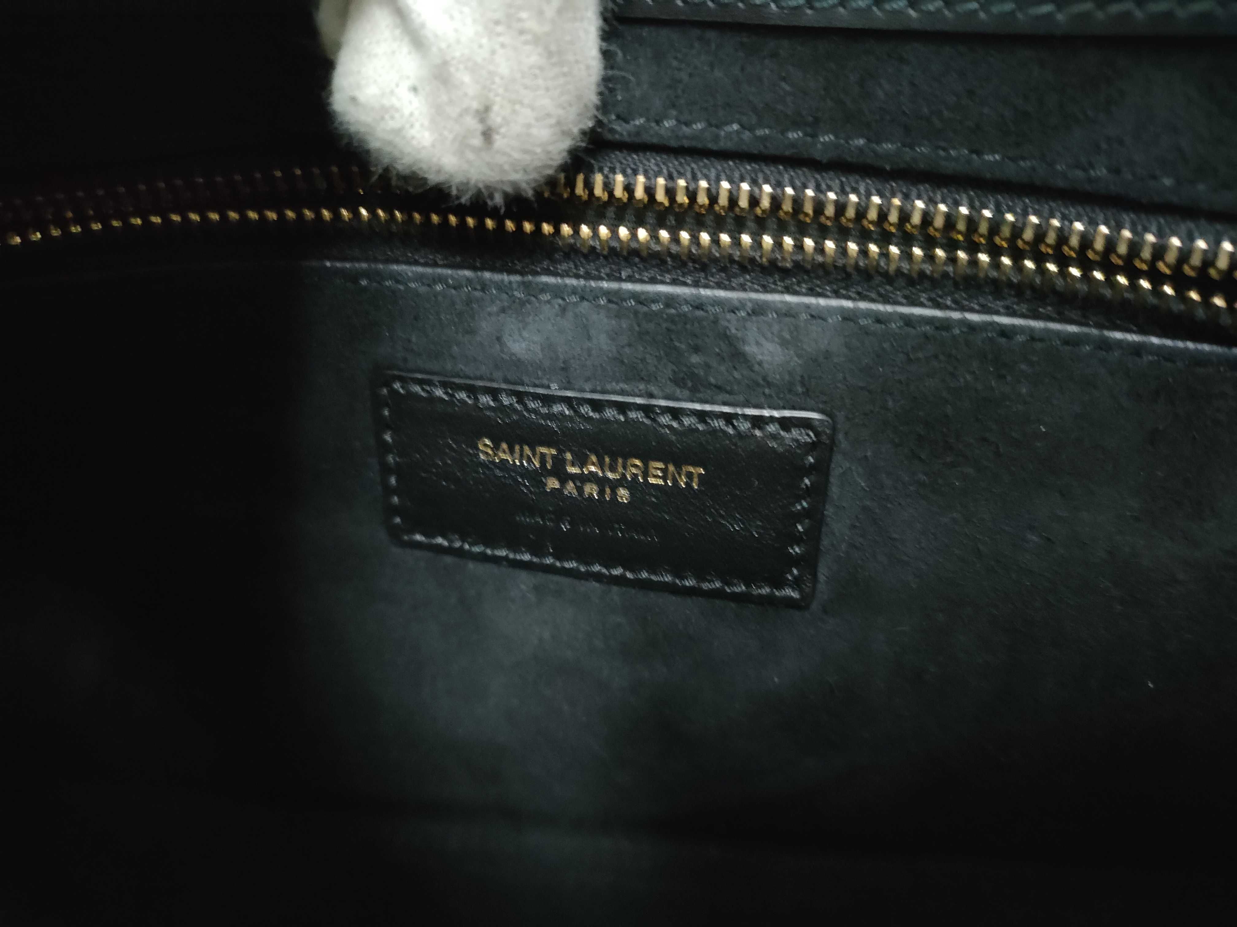 Le 5-7 Black Calf Leather Gold Logo Underarm Bag Handbag — view 10