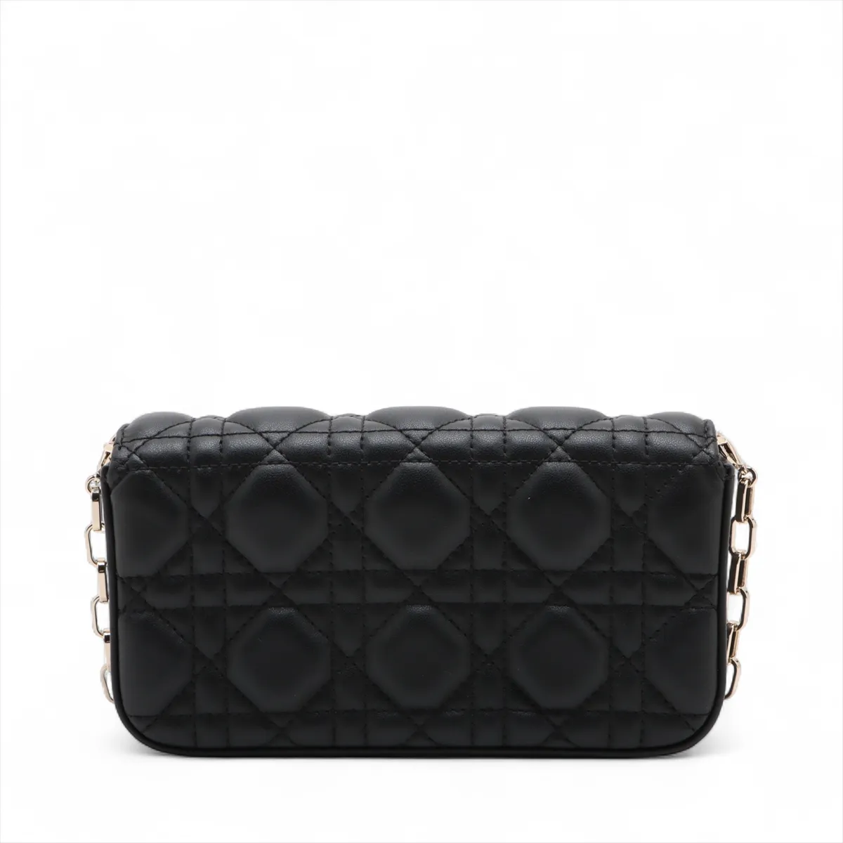 Cannage My Dior Talk Phone Bag Leather Chain Shoulder Bag Black — view 2