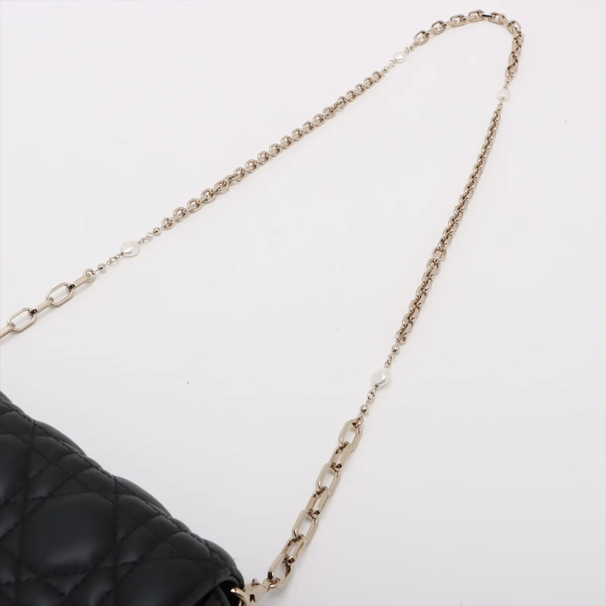 Cannage My Dior Talk Phone Bag Leather Chain Shoulder Bag Black — view 5