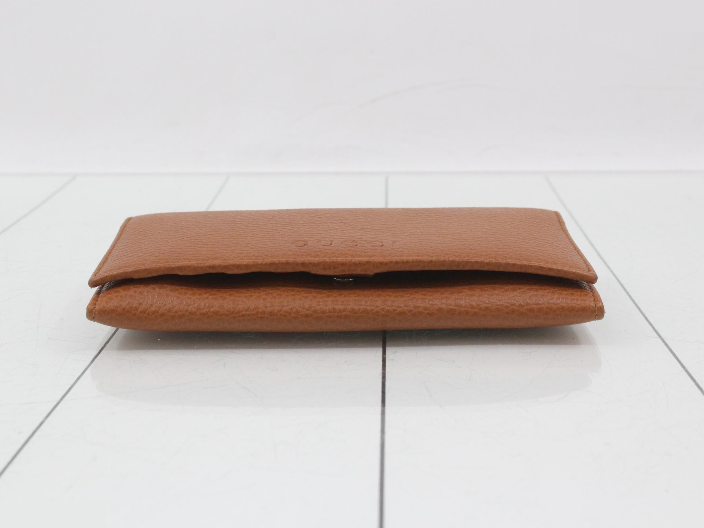 305282 Logo Long Wallet, Bi-fold, Leather, Brown — view 3