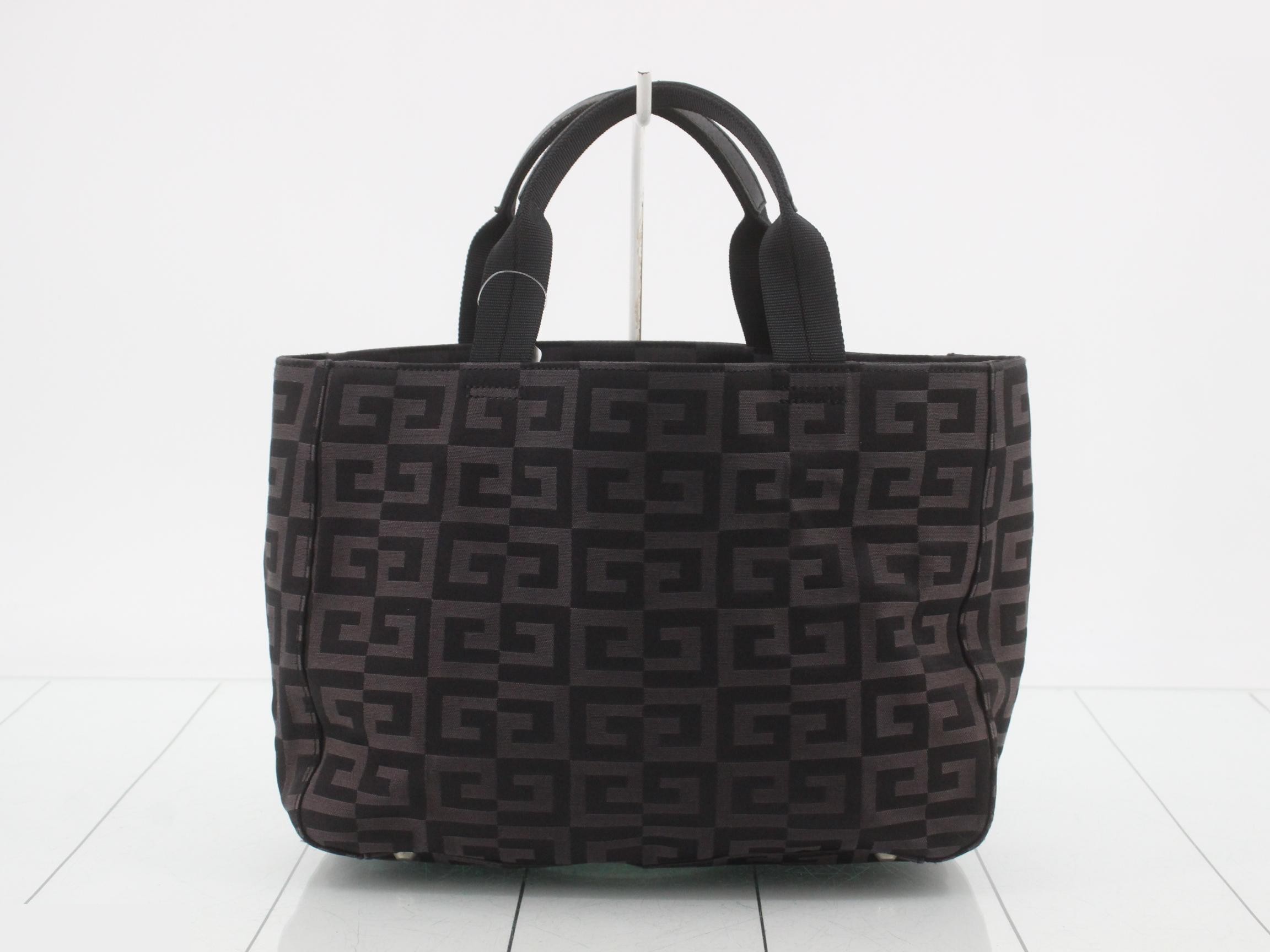Handbag, satin x nylon, gray x black