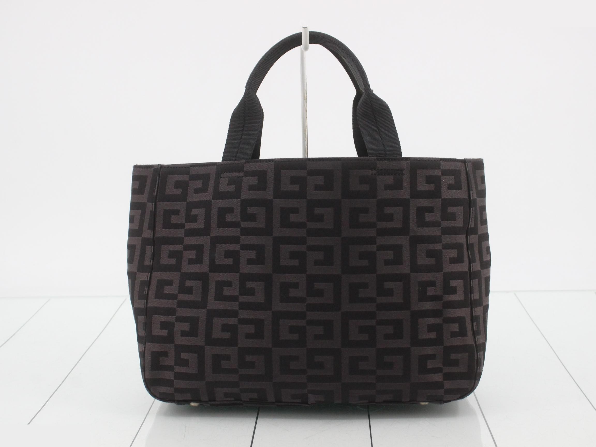 Handbag, satin x nylon, gray x black — view 2