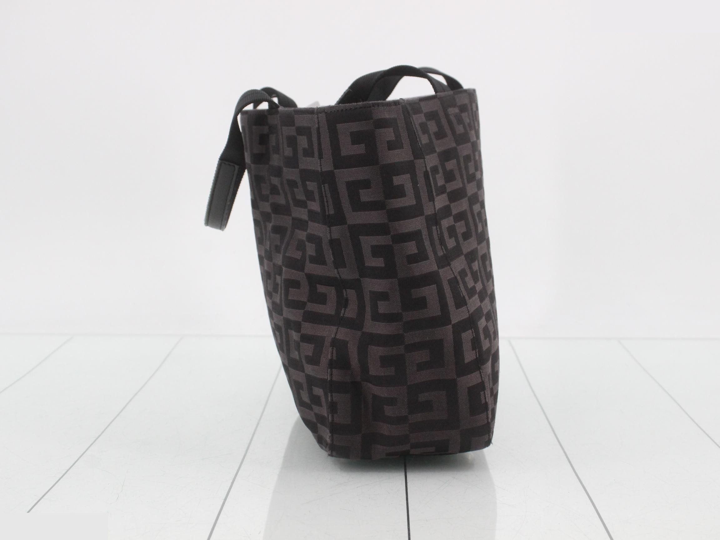 Handbag, satin x nylon, gray x black — view 3