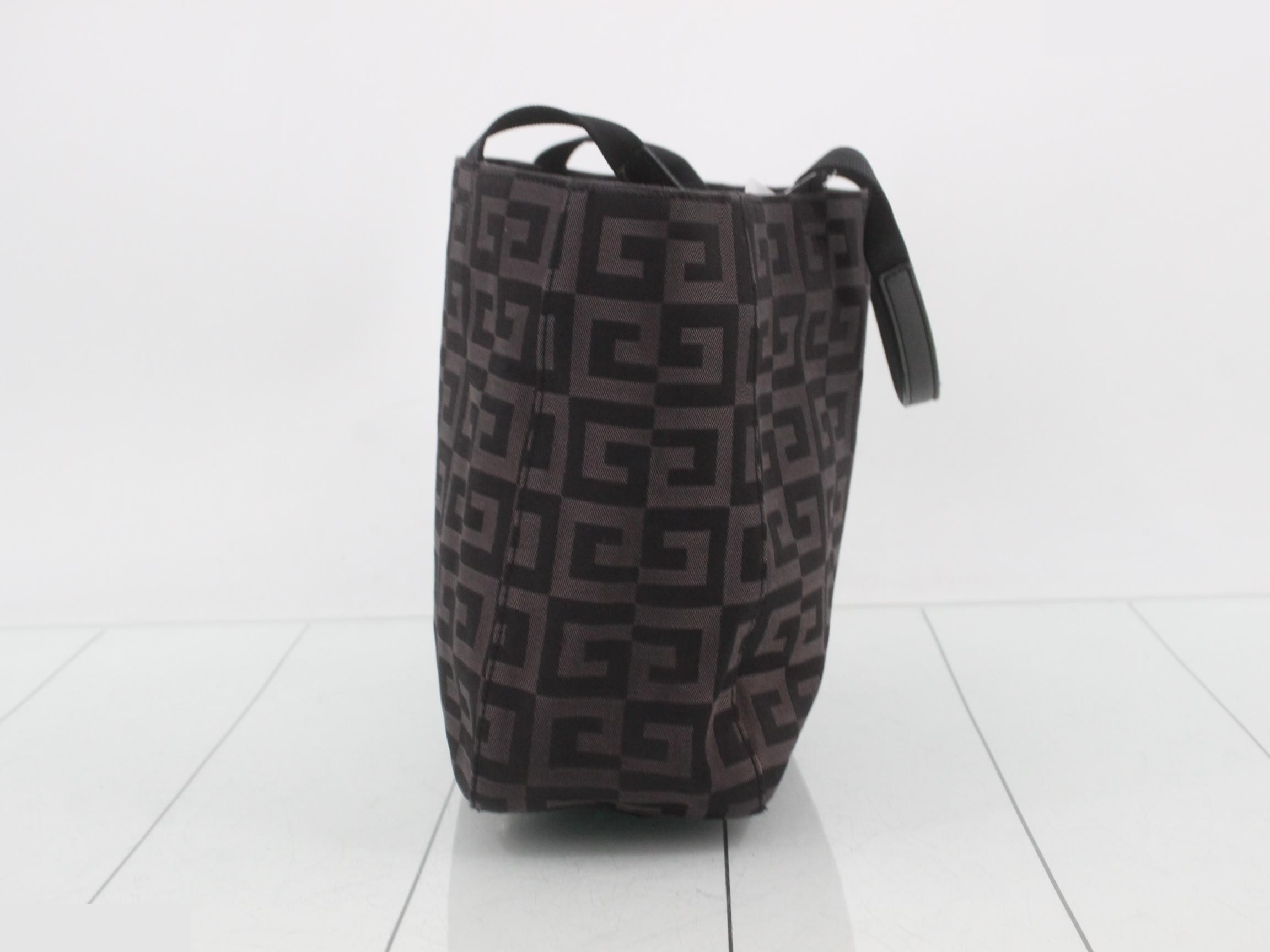 Handbag, satin x nylon, gray x black — view 4