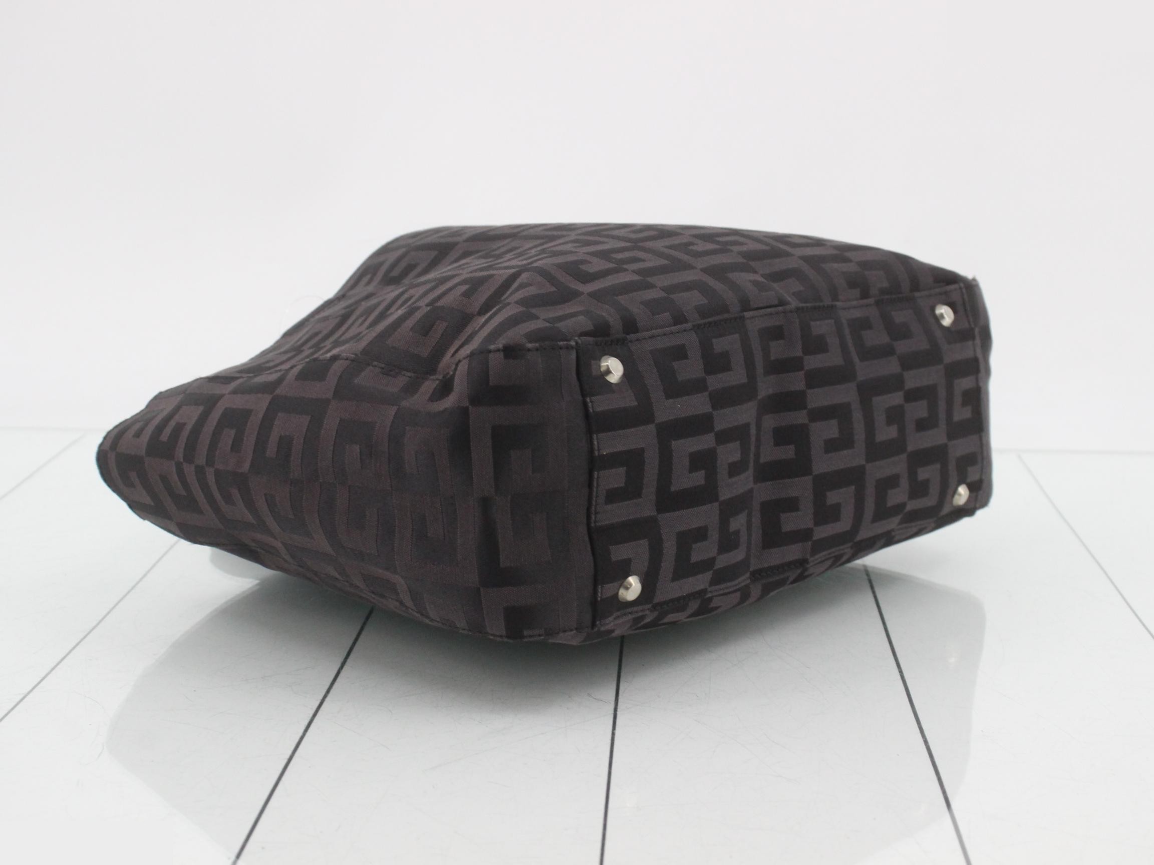 Handbag, satin x nylon, gray x black — view 5