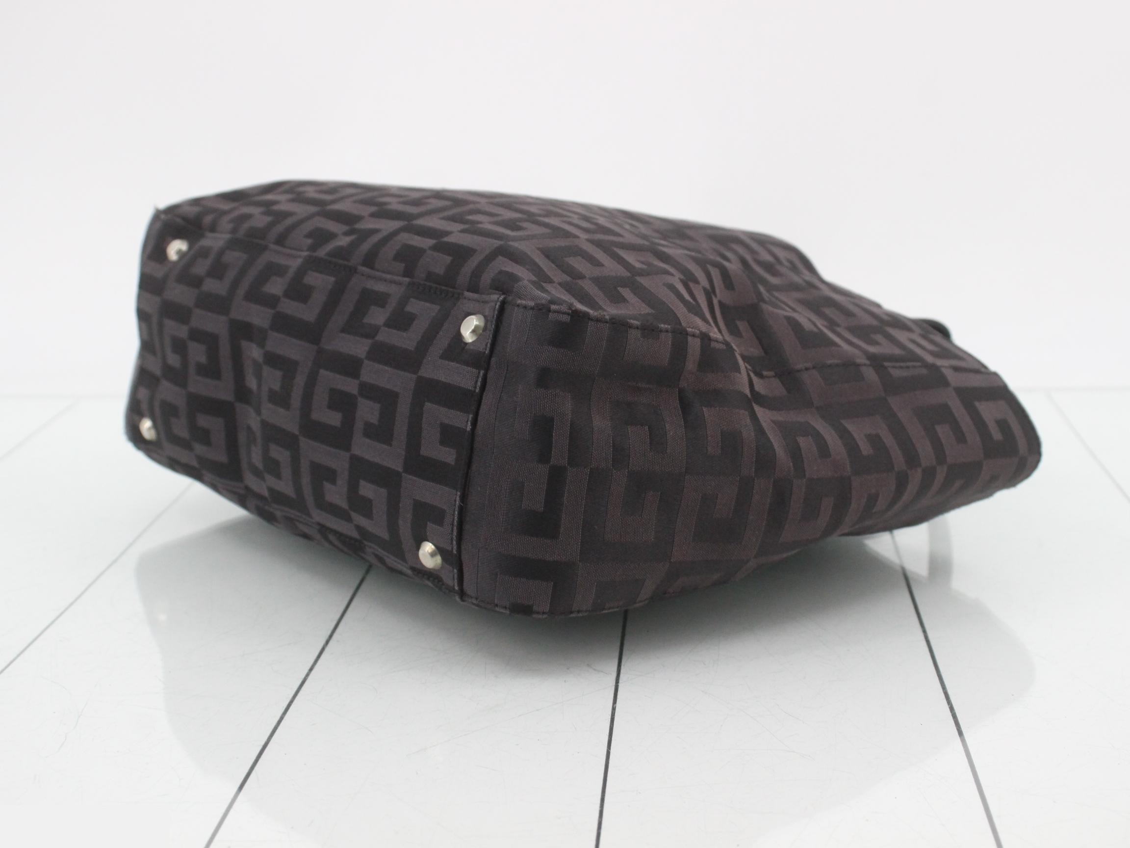 Handbag, satin x nylon, gray x black — view 6