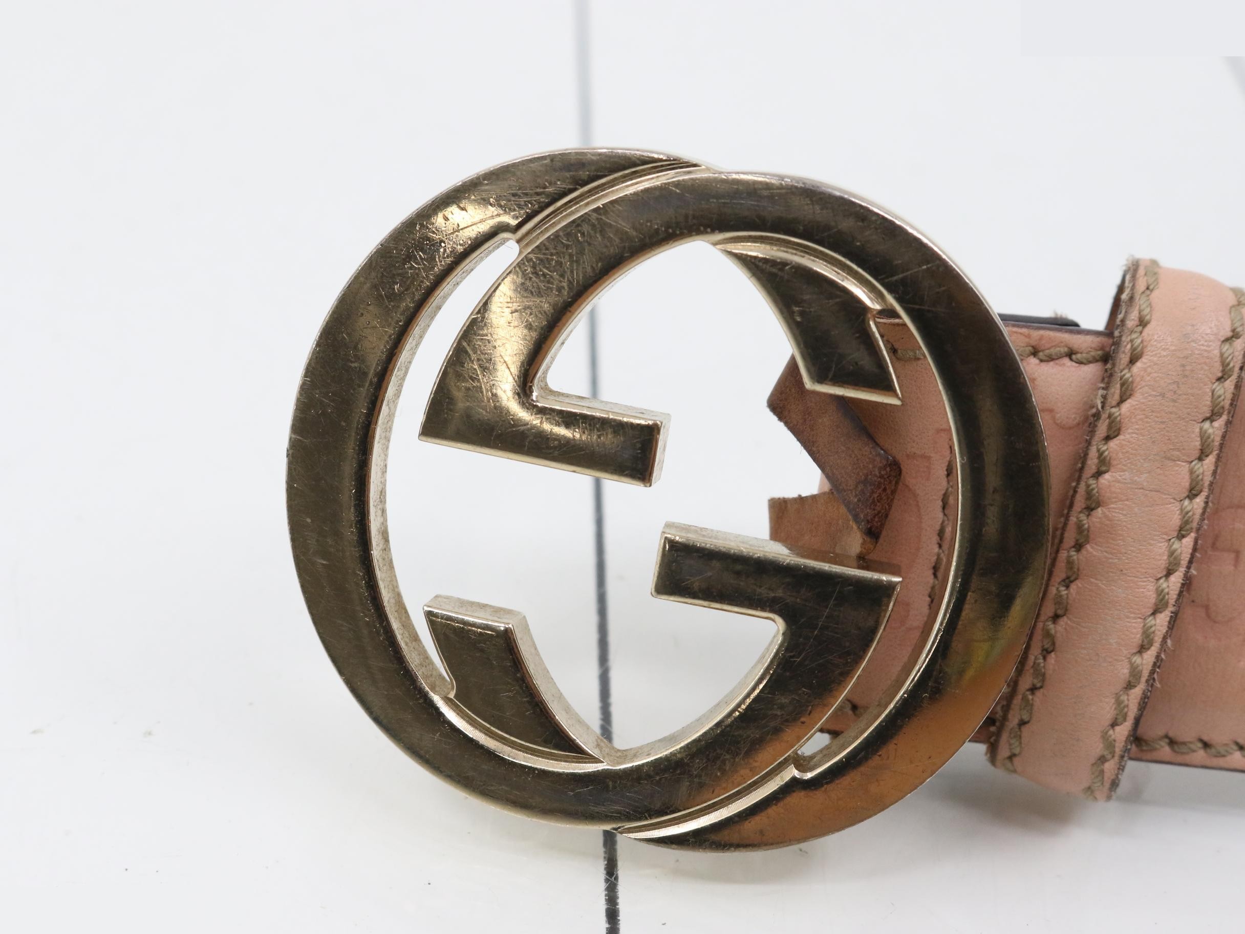 Guccissima Leather Interlocking G Buckle Belt — view 3