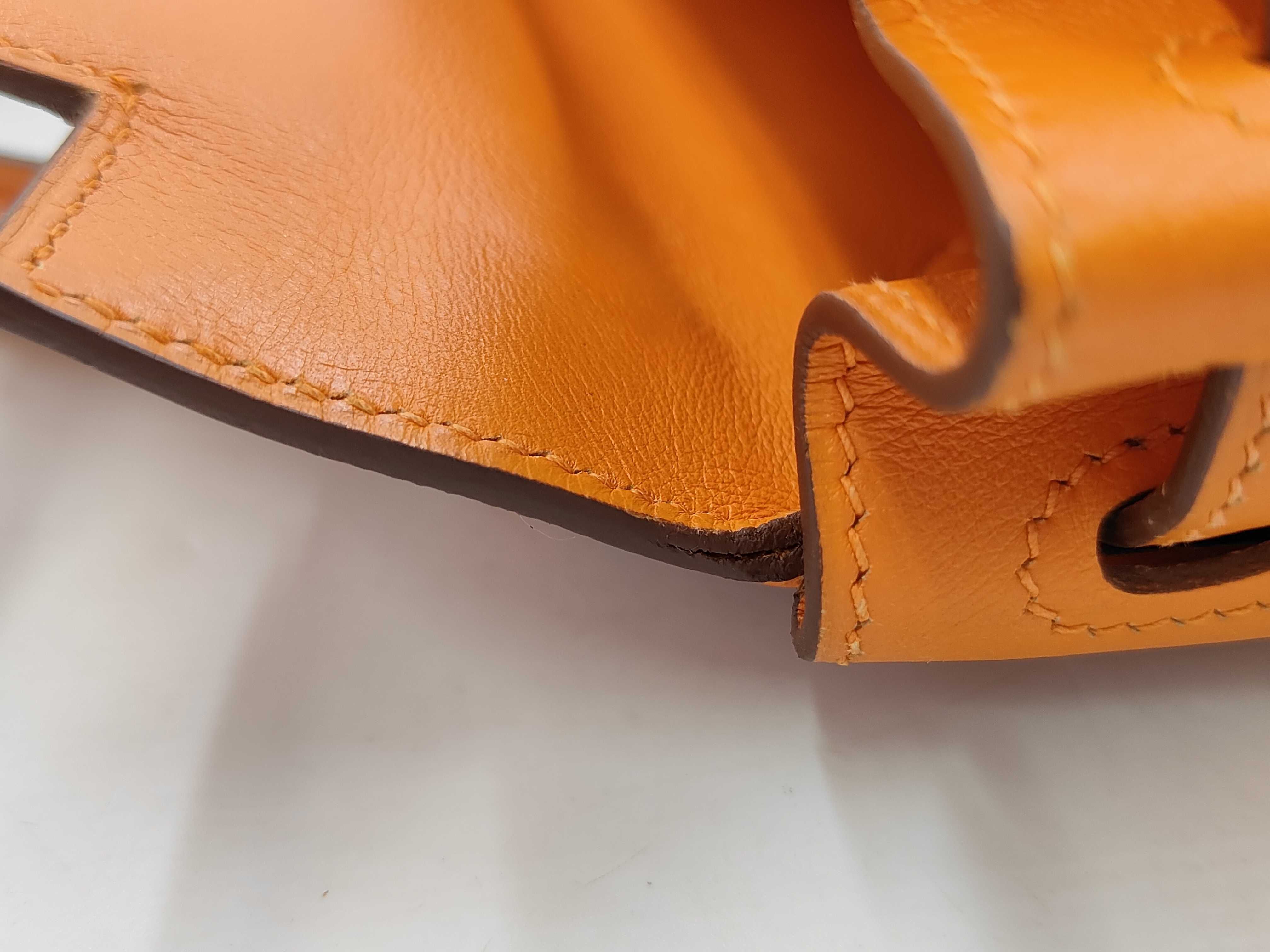 Kelly 28 K stamp Swift orange tote bag — view 9