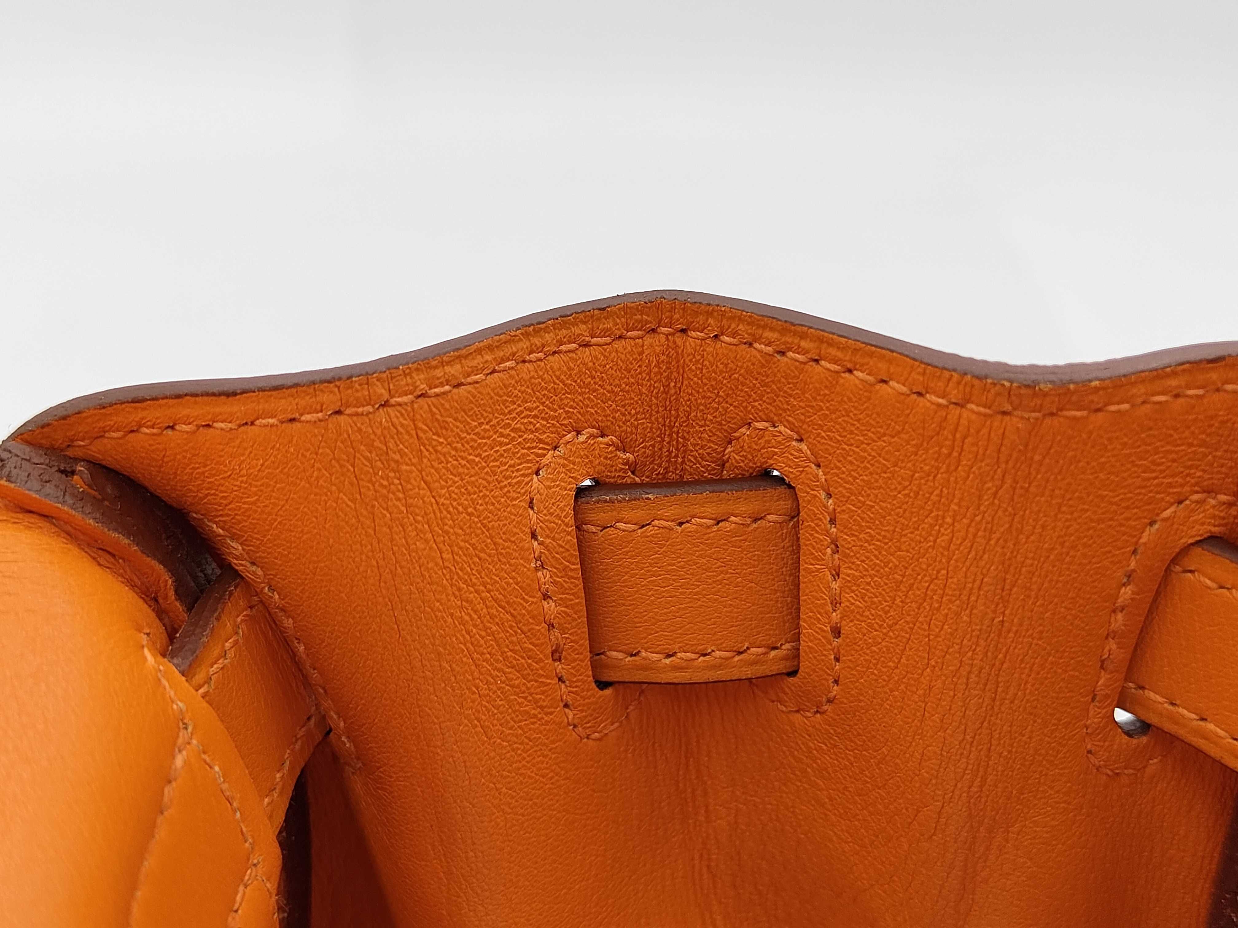 Kelly 28 K stamp Swift orange tote bag — view 10