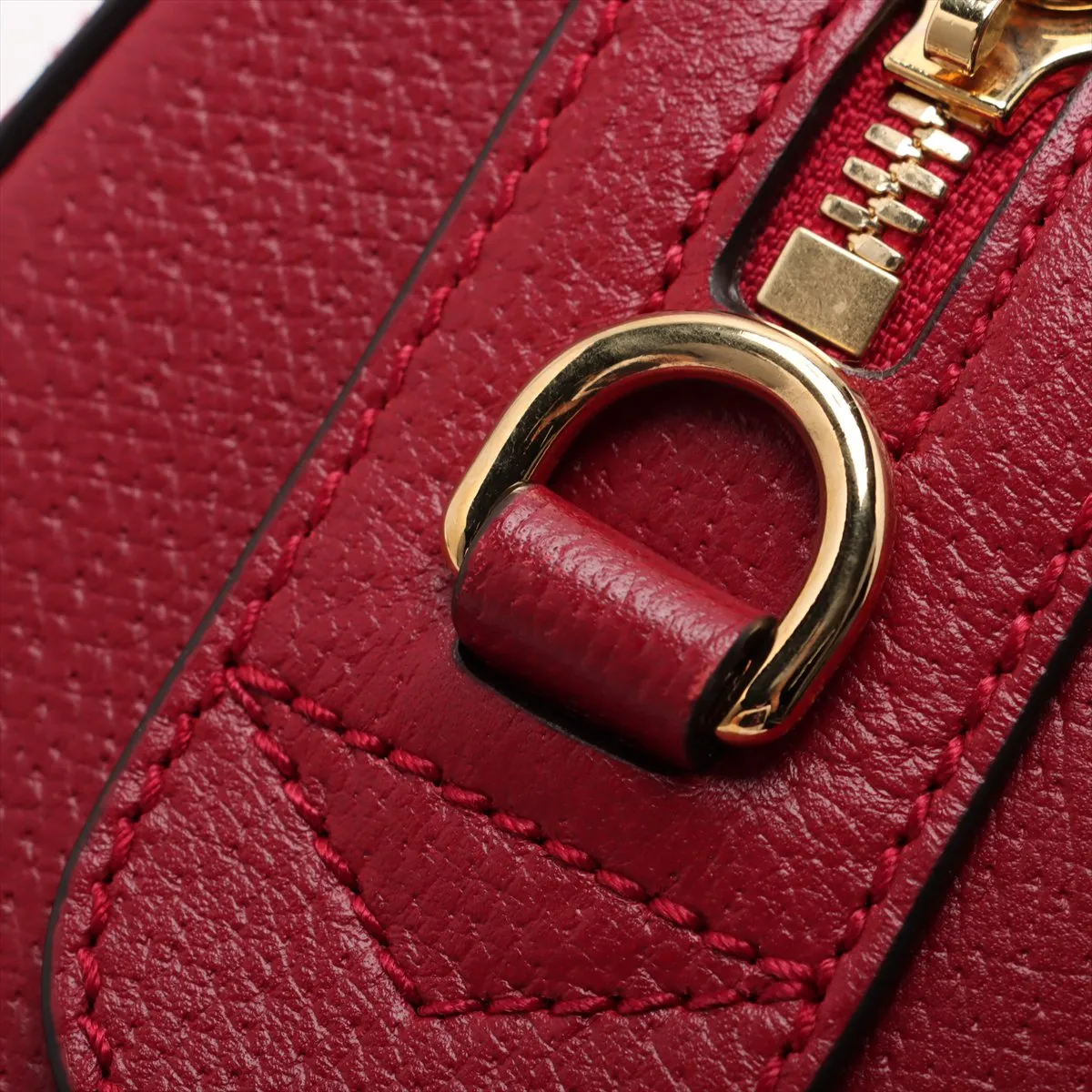GG Flora PVC x Leather 2-Way Handbag, Red x Beige, 524532 — view 12