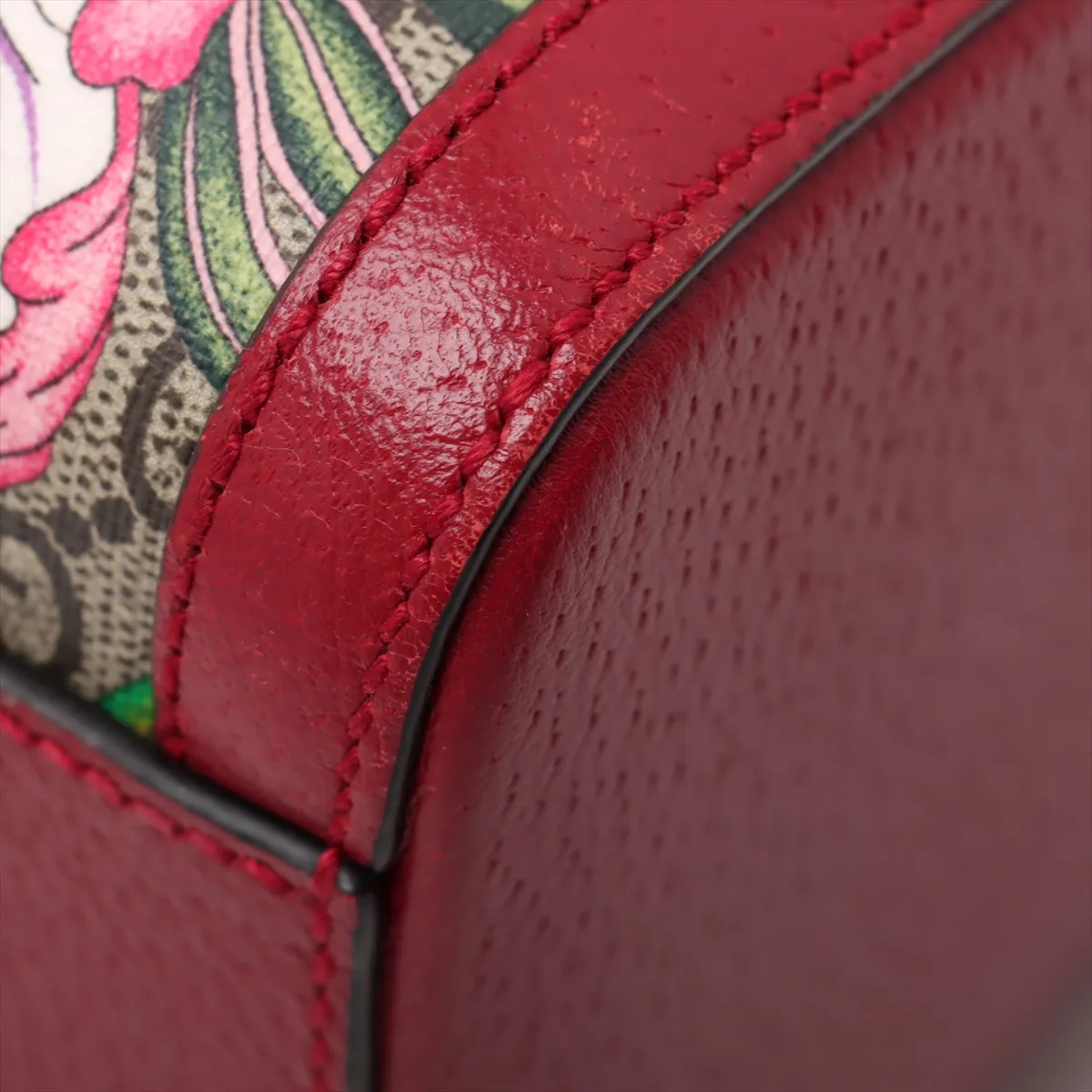 GG Flora PVC x Leather 2-Way Handbag, Red x Beige, 524532 — view 13