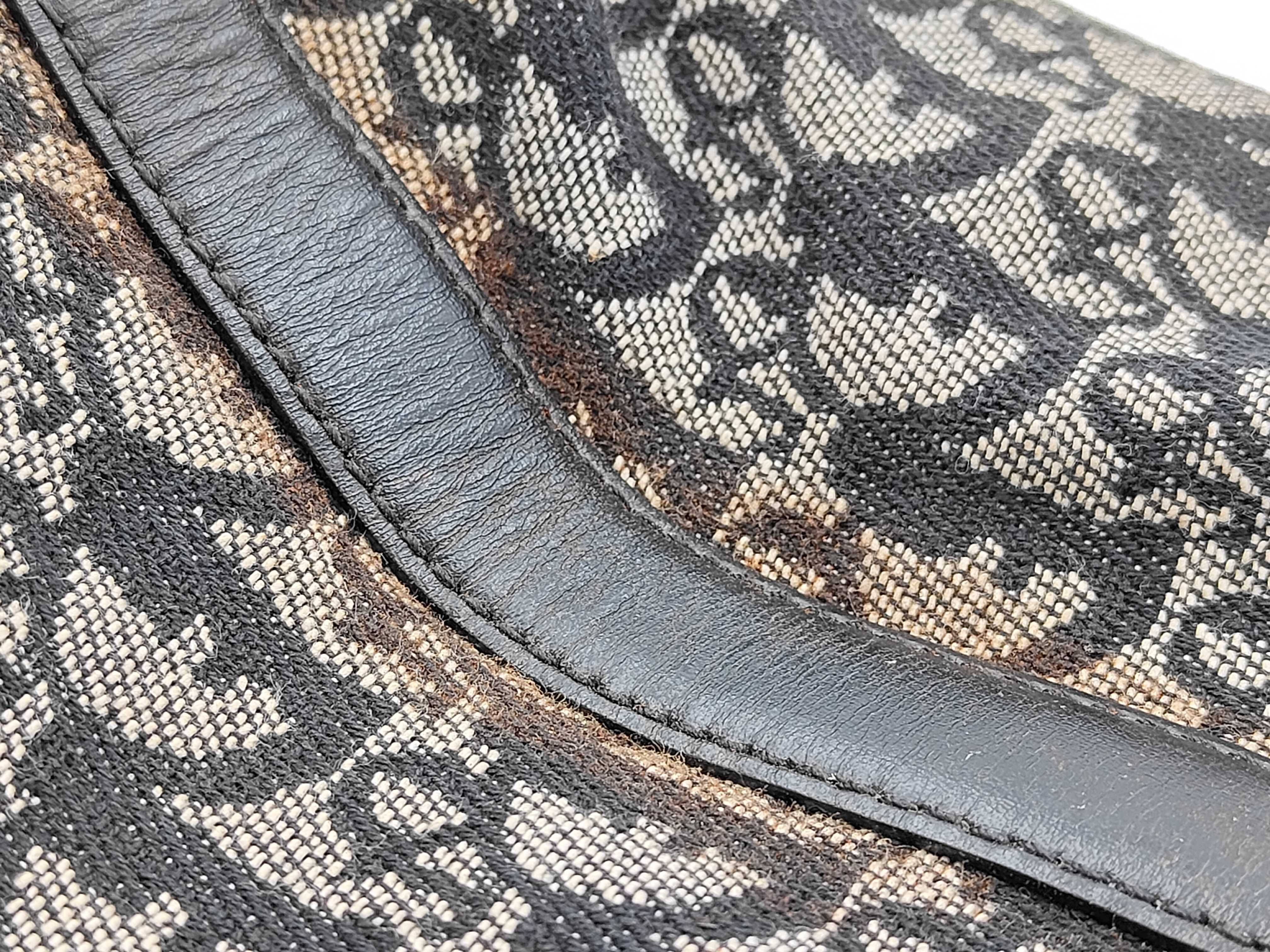 Trotter Dior Tote Bag Trotter Canvas Leather Navy Tote Bag — view 13
