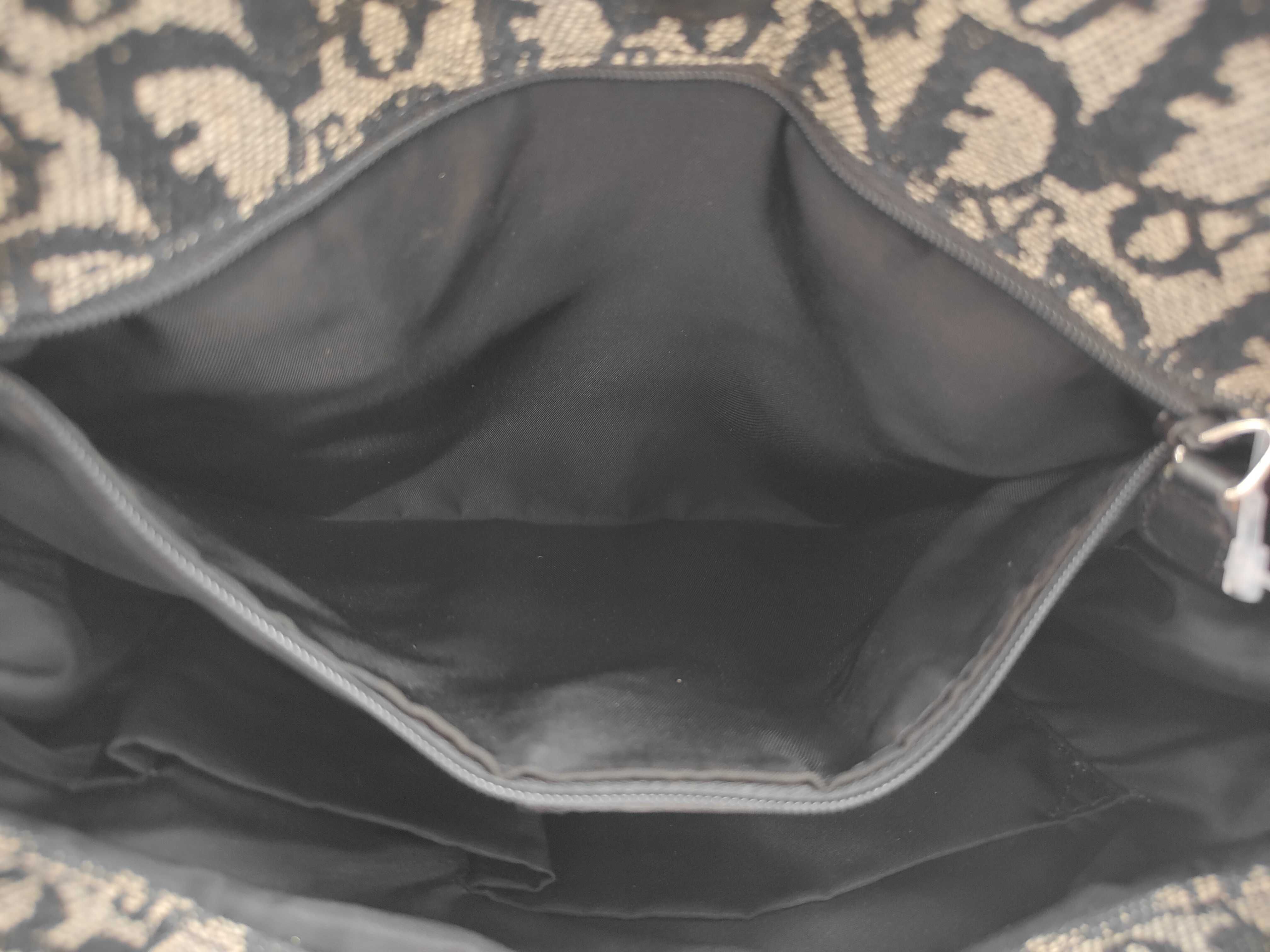 Trotter Dior Tote Bag Trotter Canvas Leather Navy Tote Bag — view 10