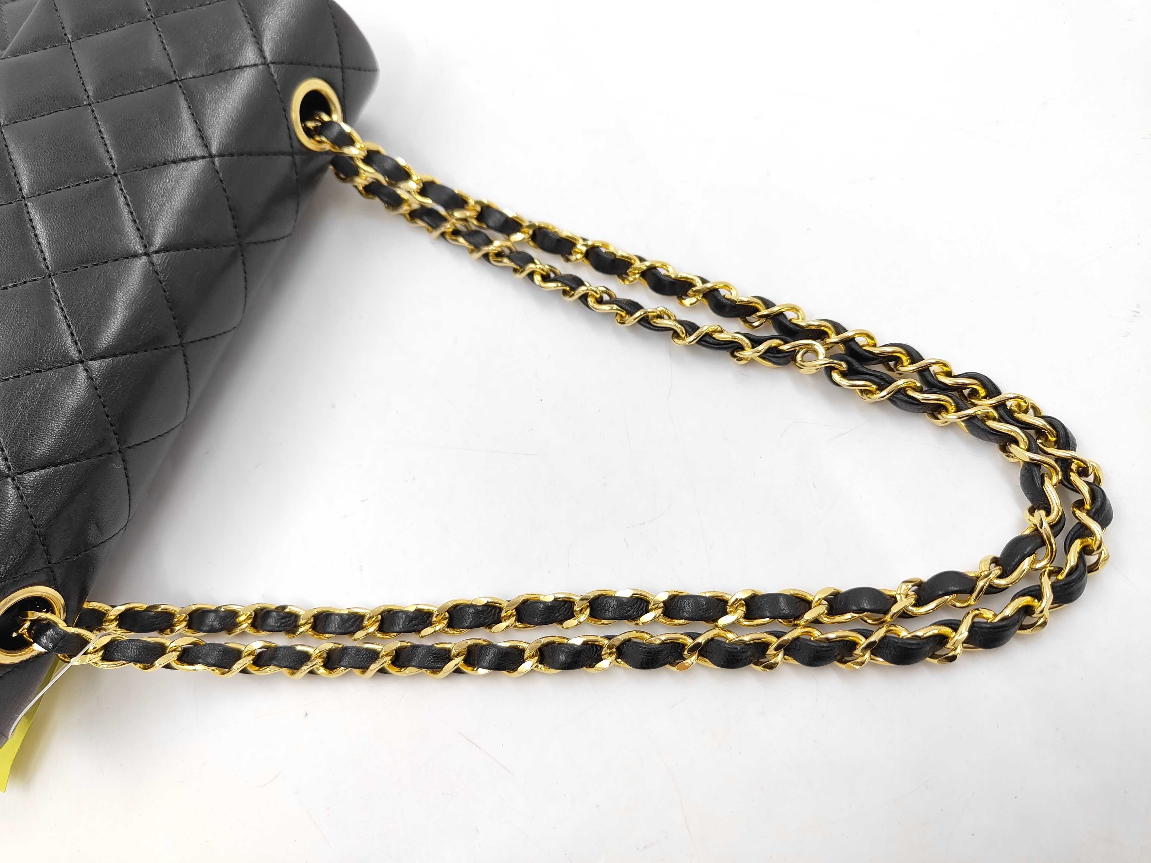Lambskin Matelassé Turnlock Double Flap Double Chain Shoulder Bag — view 3