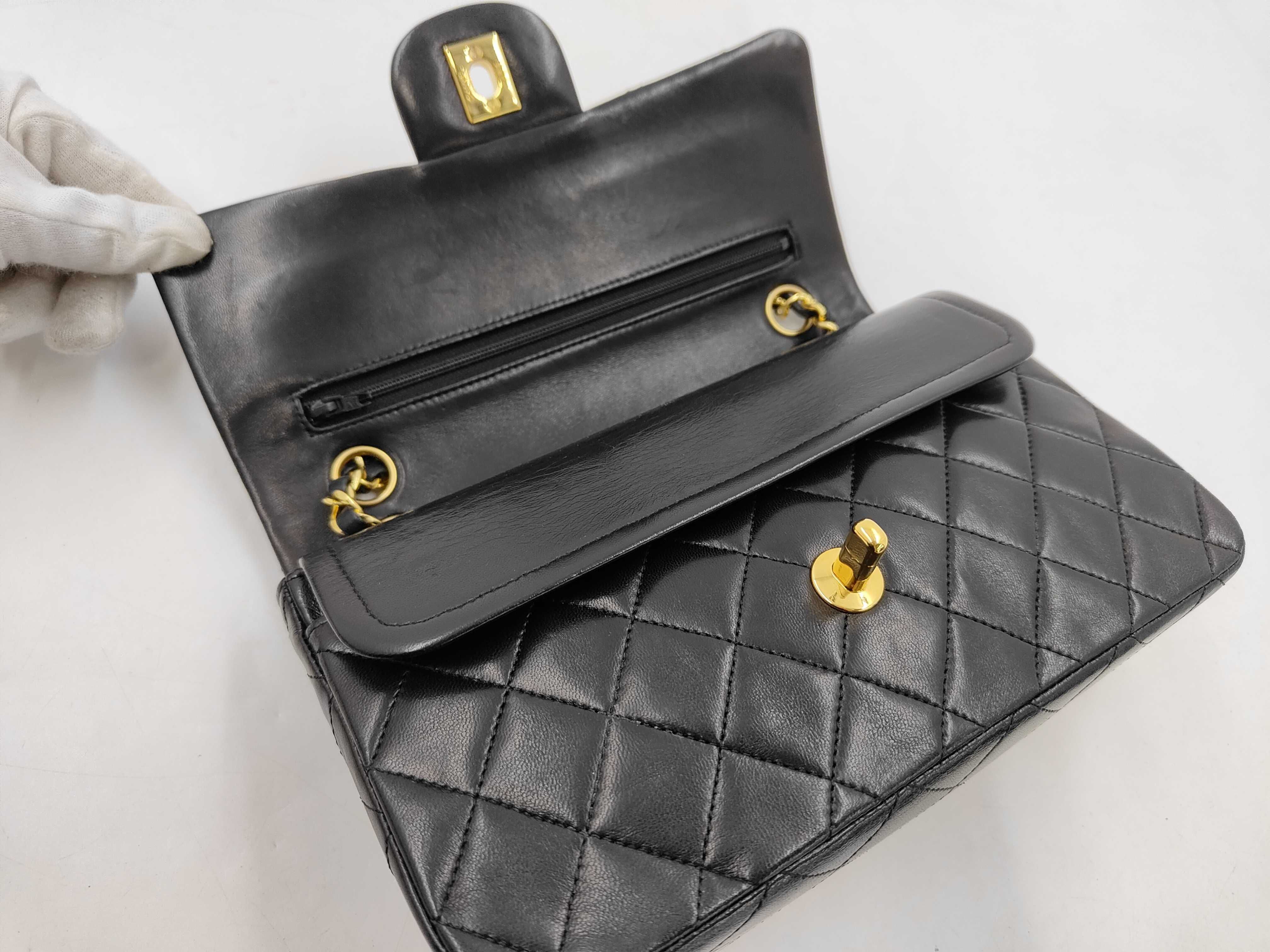 Lambskin Matelassé Turnlock Double Flap Double Chain Shoulder Bag — view 7