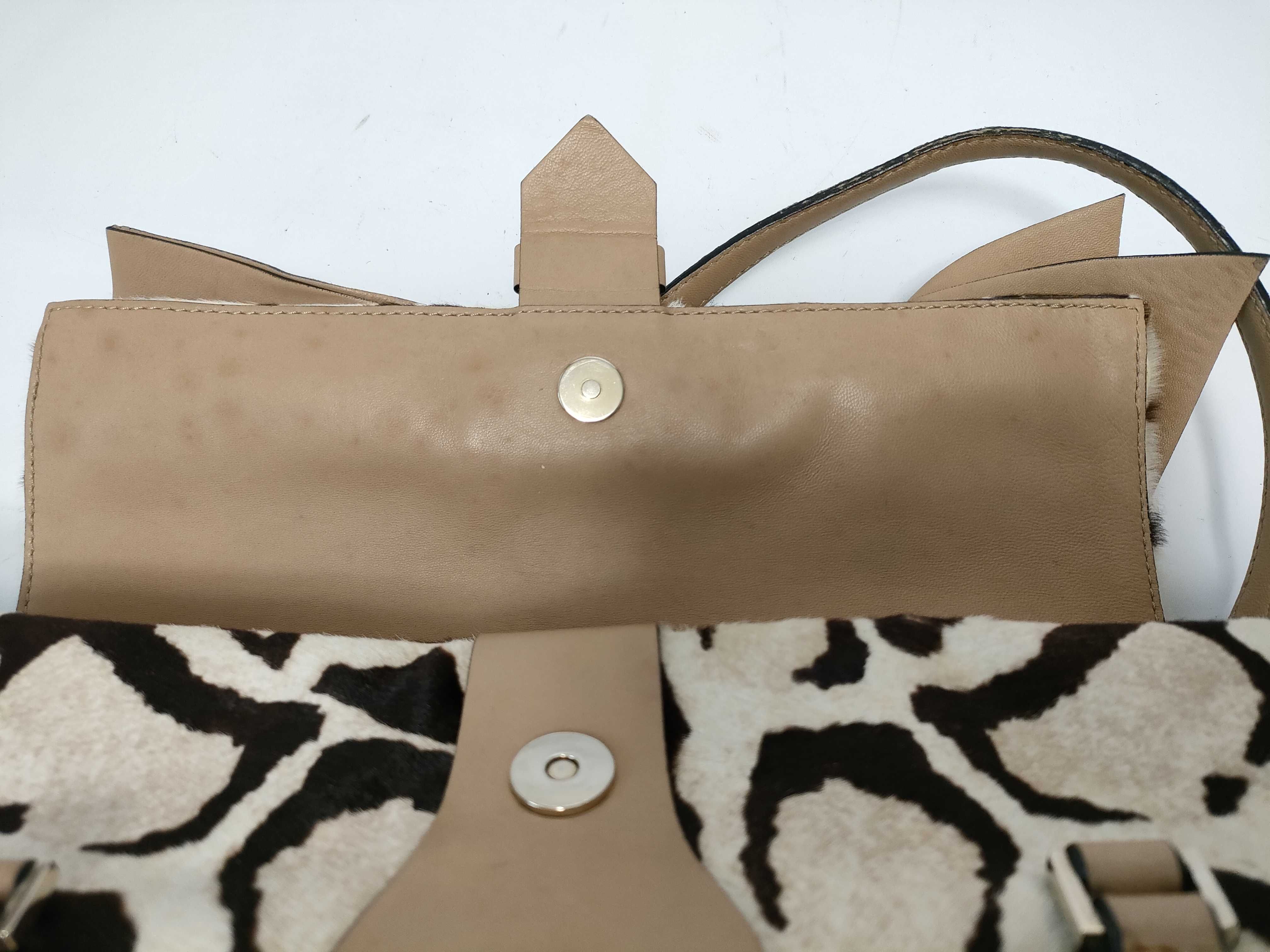 Calfskin Leopard Big Ribbon Handbag — view 9