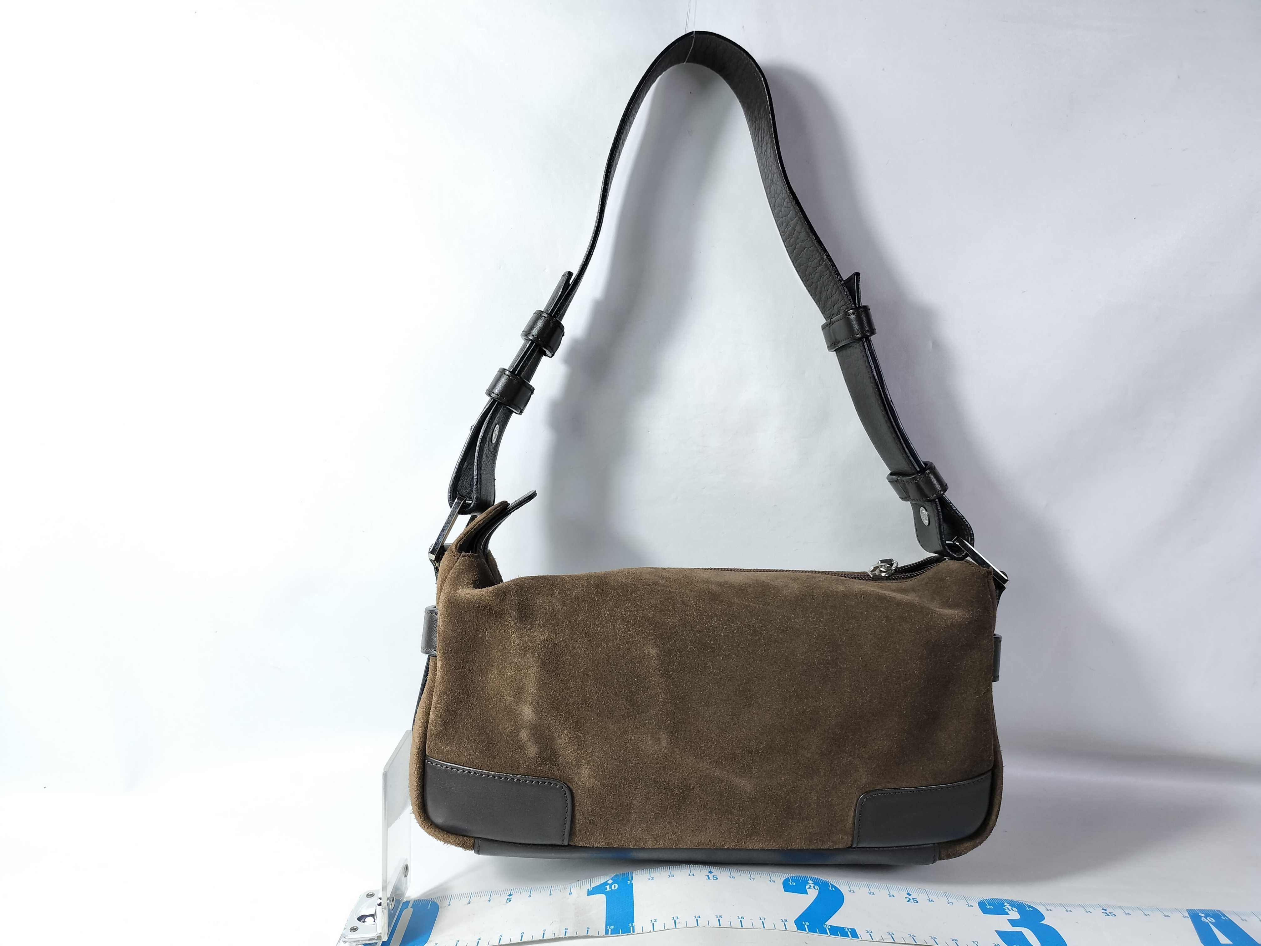 Suede Anagram One-Shoulder Bag, Brown Shoulder Bag — view 2