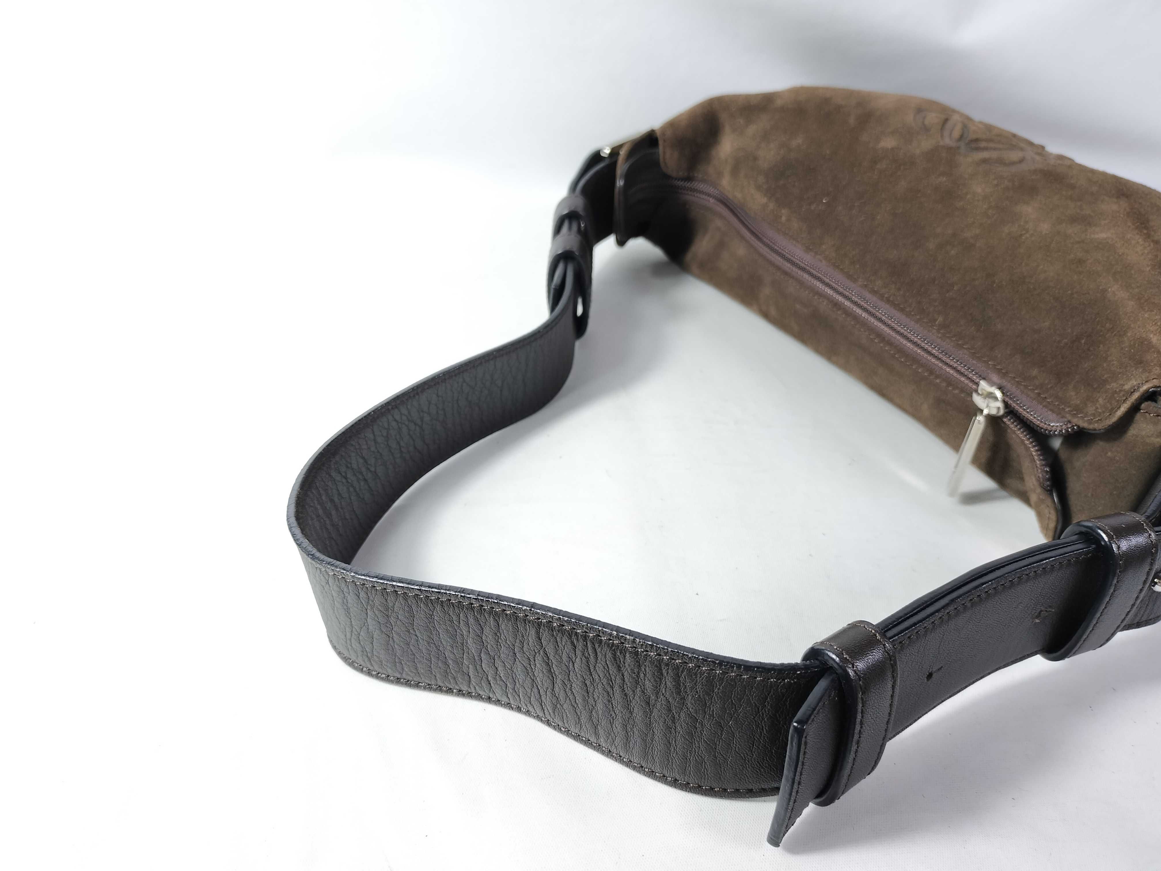 Suede Anagram One-Shoulder Bag, Brown Shoulder Bag — view 3