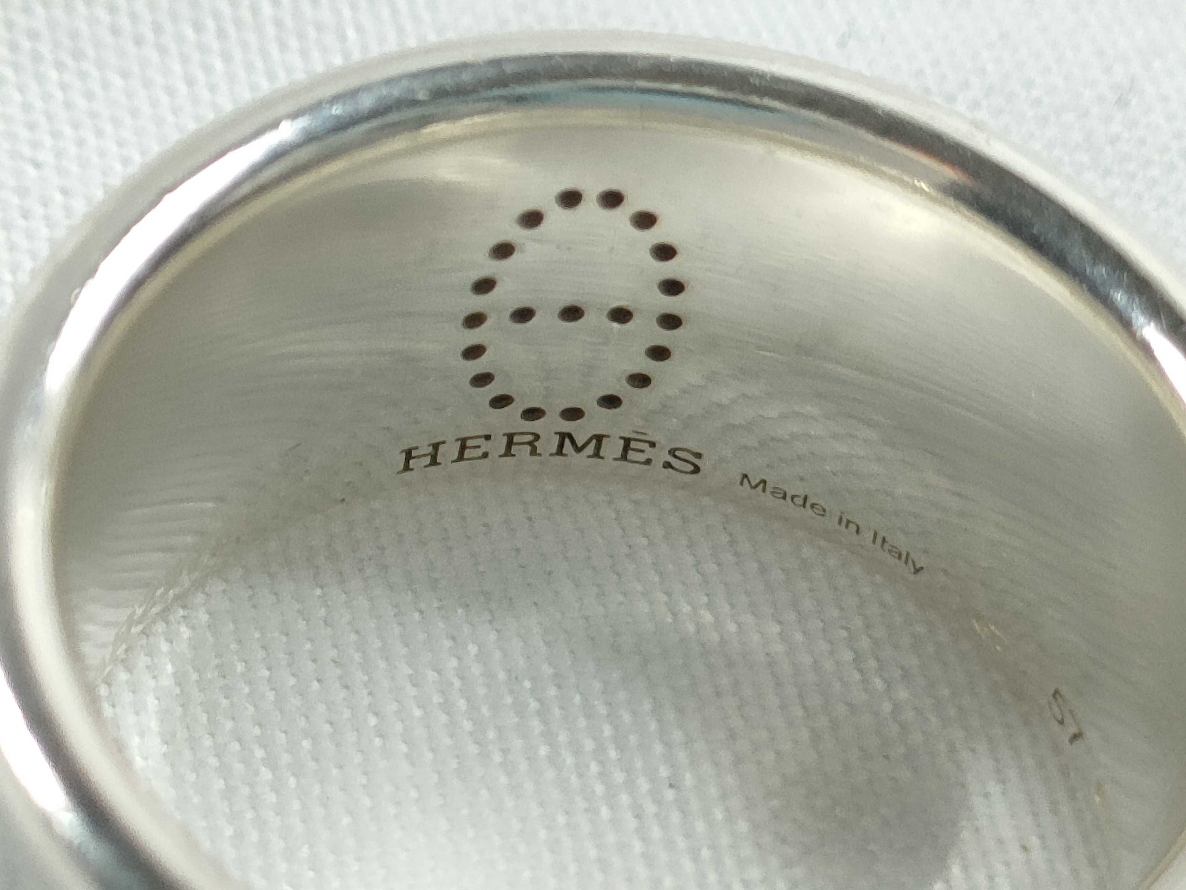 Hermès H-shaped punched ring, sterling silver 925 ring — view 6