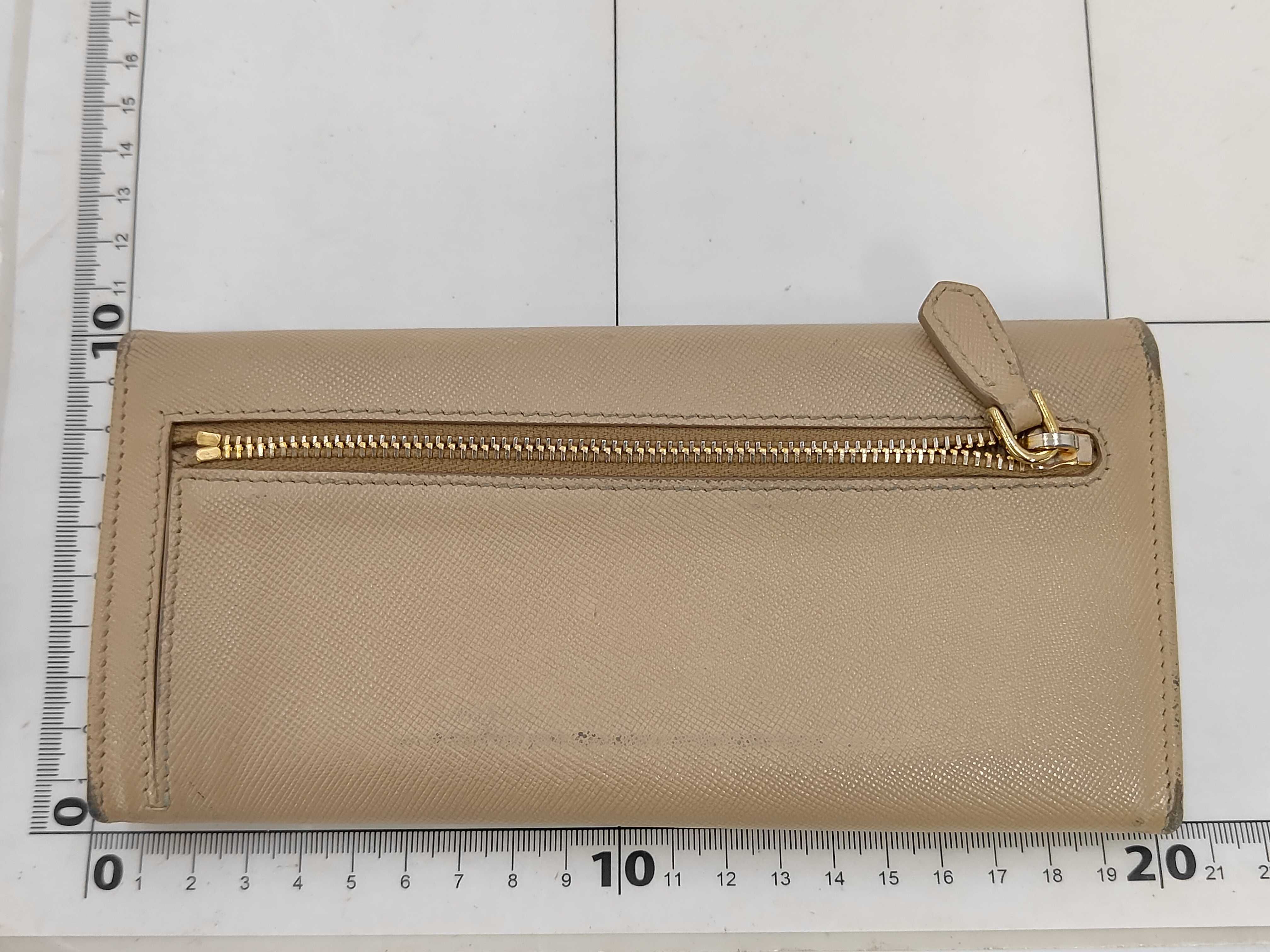 long wallet Saffiano beige wallet — view 2