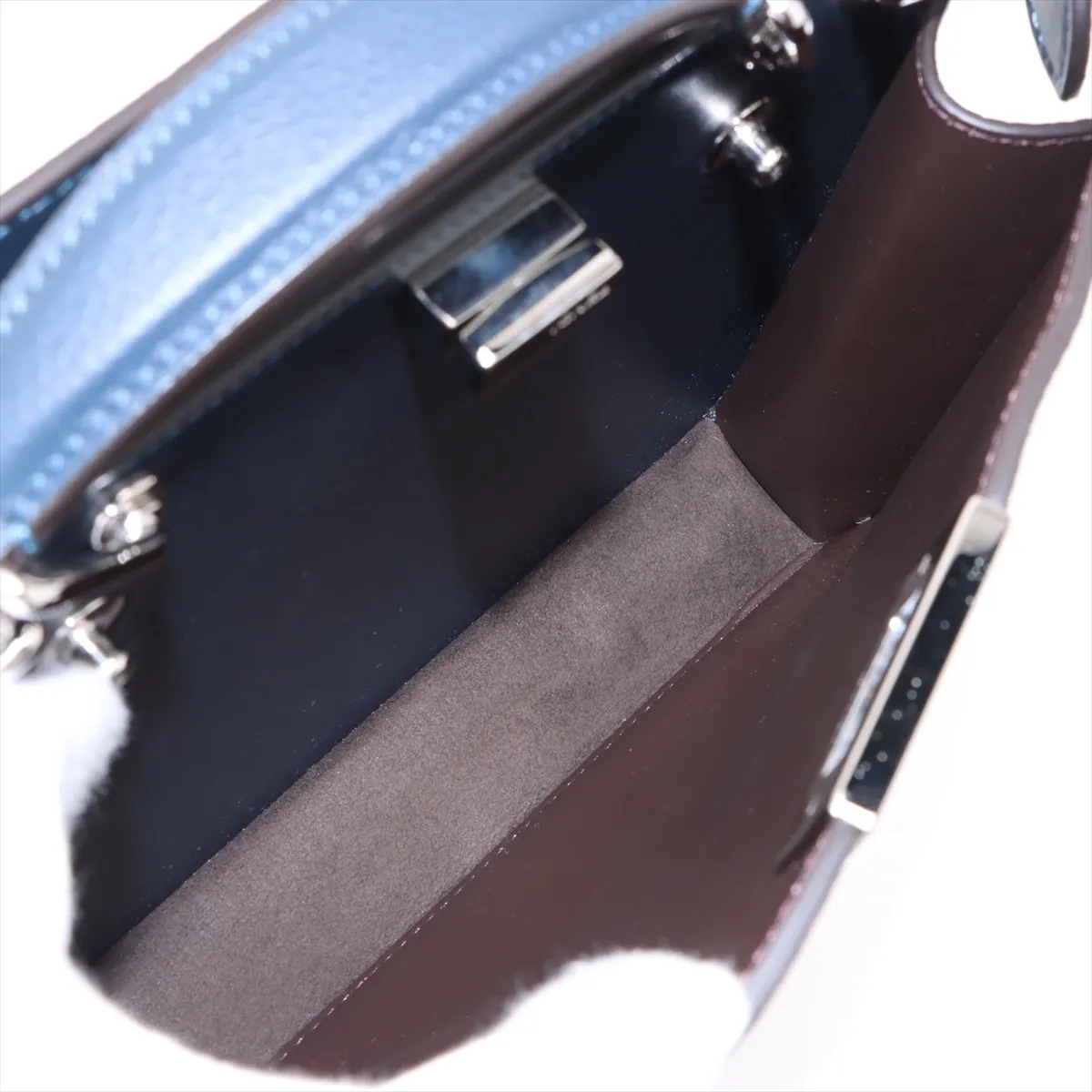 Peekaboo IC U Small Leather 2WAY Handbag Blue 7VA530 — view 8