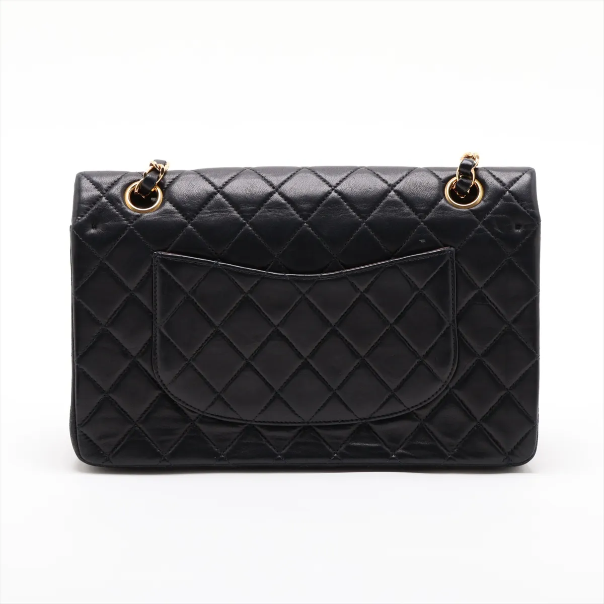 [Individually packaged] Chanel Matelassé 25 Lambskin Double Flap Double Chain Bag, Black with Gold Hardware, 6894592, Series 6, A01112 — view 2