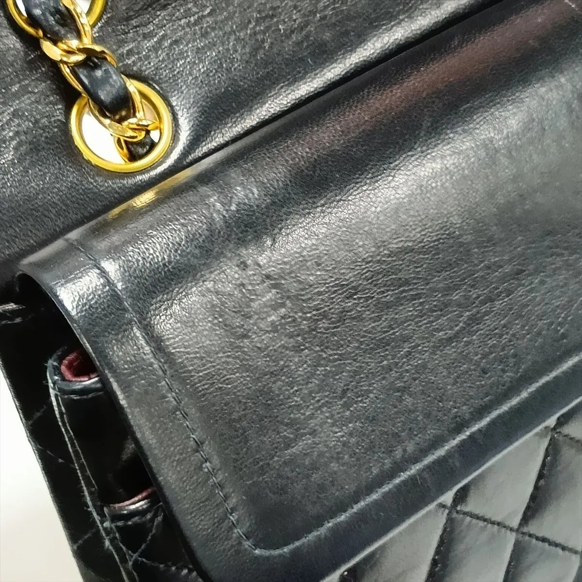 [Individually packaged] Chanel Matelassé 25 Lambskin Double Flap Double Chain Bag, Black with Gold Hardware, 6894592, Series 6, A01112 — view 14
