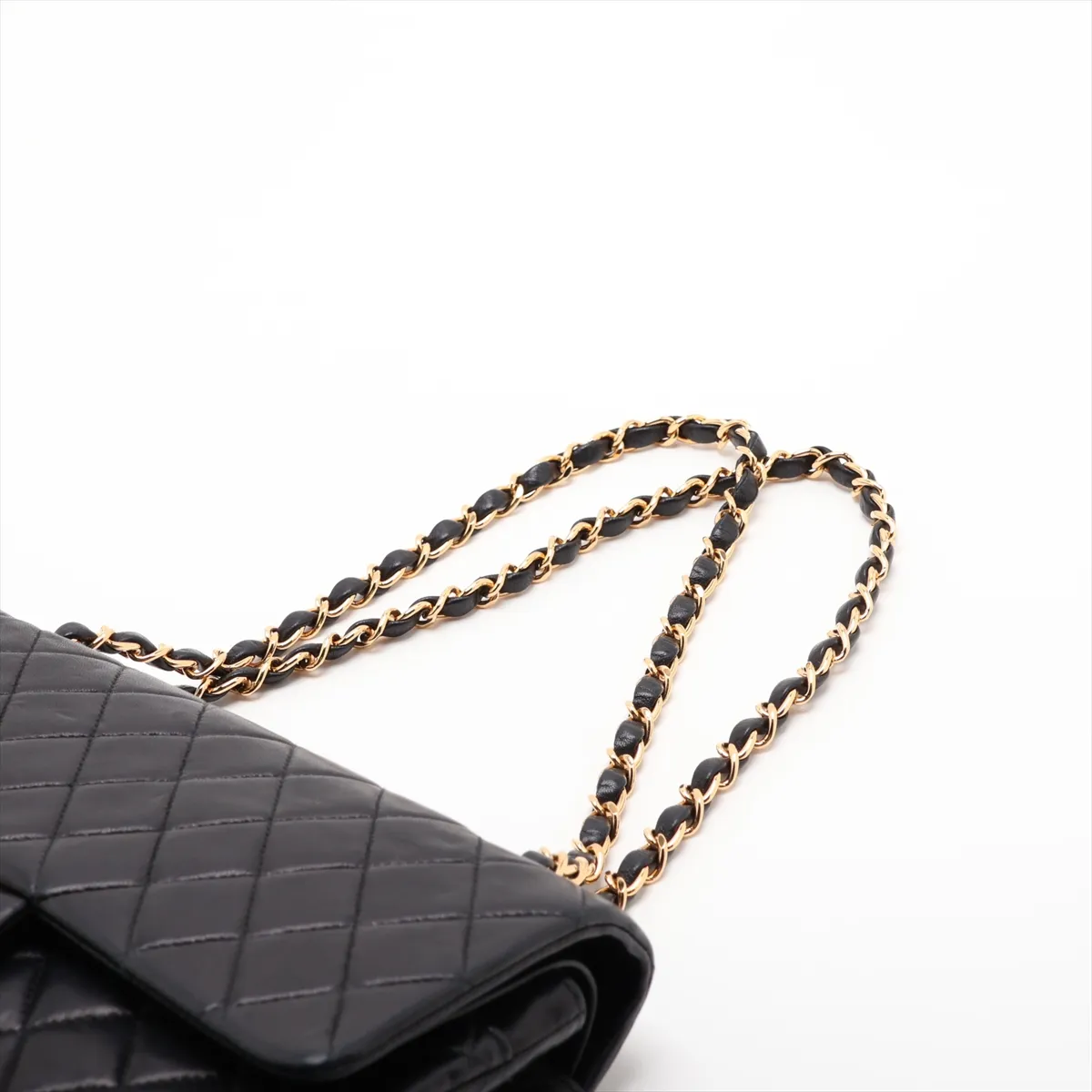 [Individually packaged] Chanel Matelassé 25 Lambskin Double Flap Double Chain Bag, Black with Gold Hardware, 6894592, Series 6, A01112 — view 5