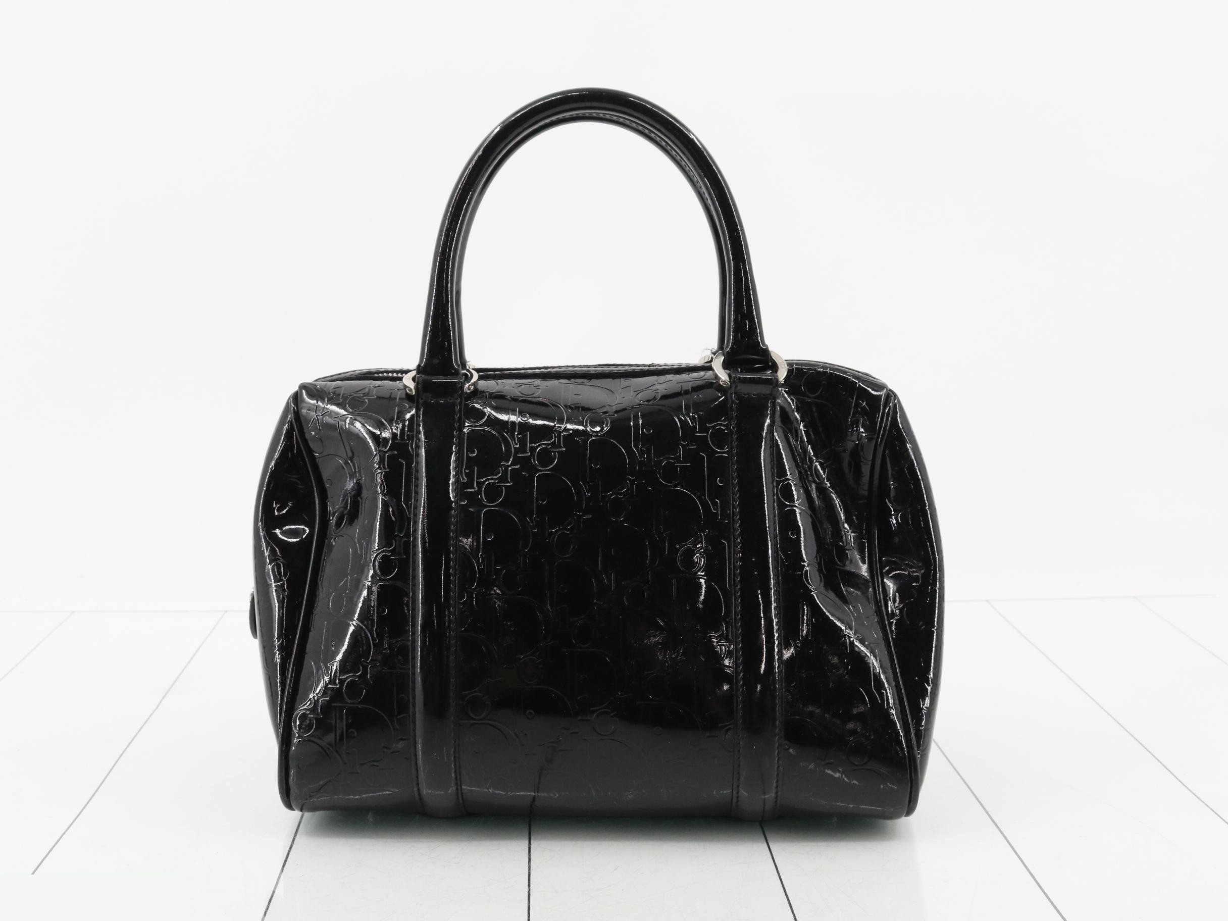 Trotter patent leather handbag, black