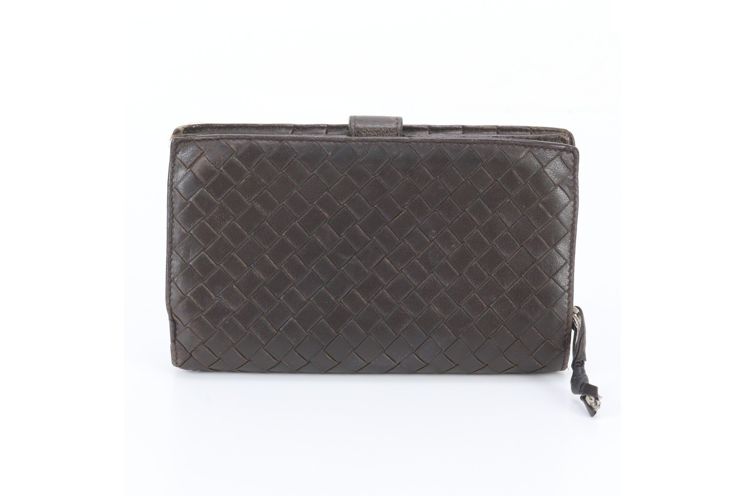 Intrecciato 114074 Leather Long Wallet, Bi-fold — view 2