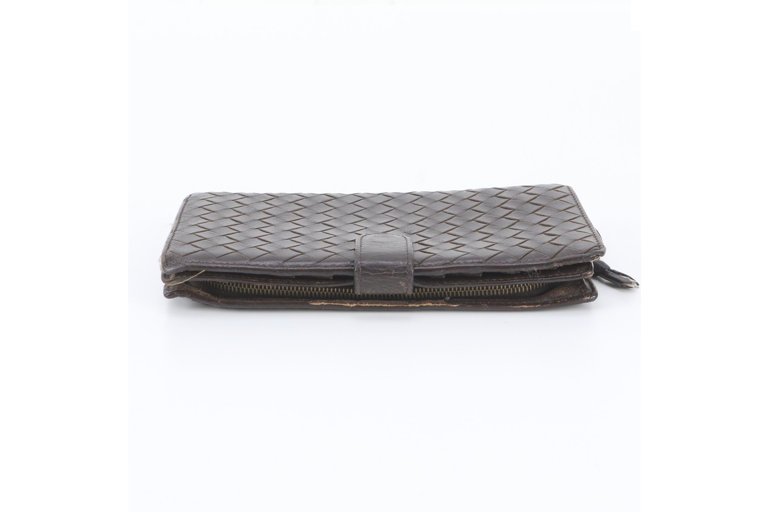 Intrecciato 114074 Leather Long Wallet, Bi-fold — view 5