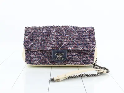 Tweed chain shoulder bag