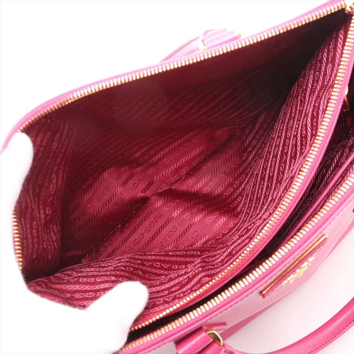 Saffiano Galleria Leather 2WAY Handbag Pink — view 14