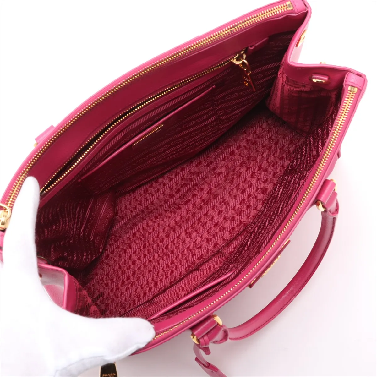 Saffiano Galleria Leather 2WAY Handbag Pink — view 8