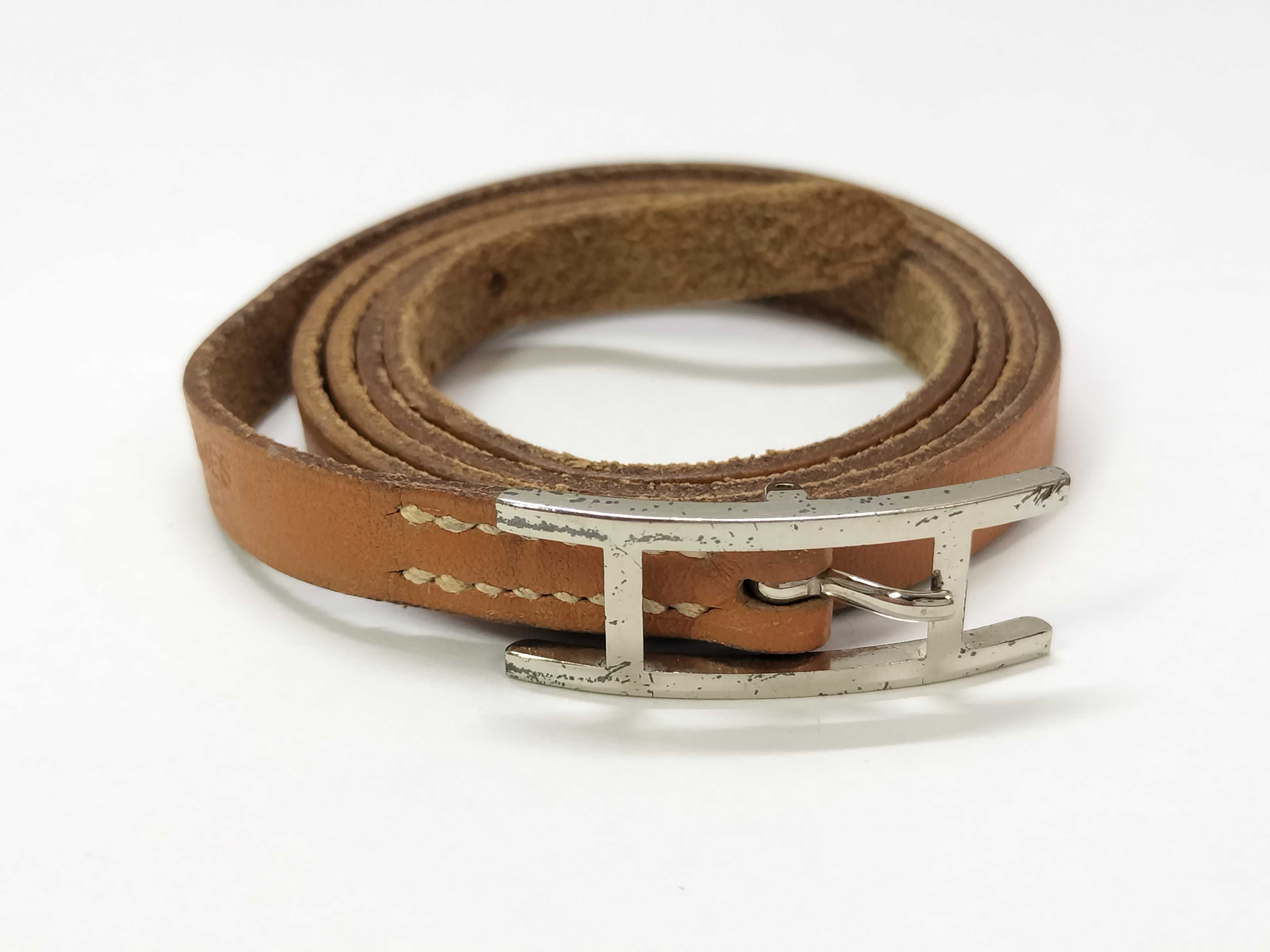 Api Leather Brown Silver Bracelet Choker Necklace