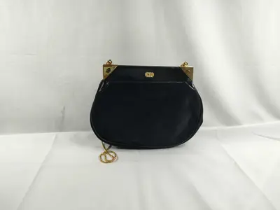 Triomphe Chain Shoulder Bag, Velvet, Black Shoulder Bag