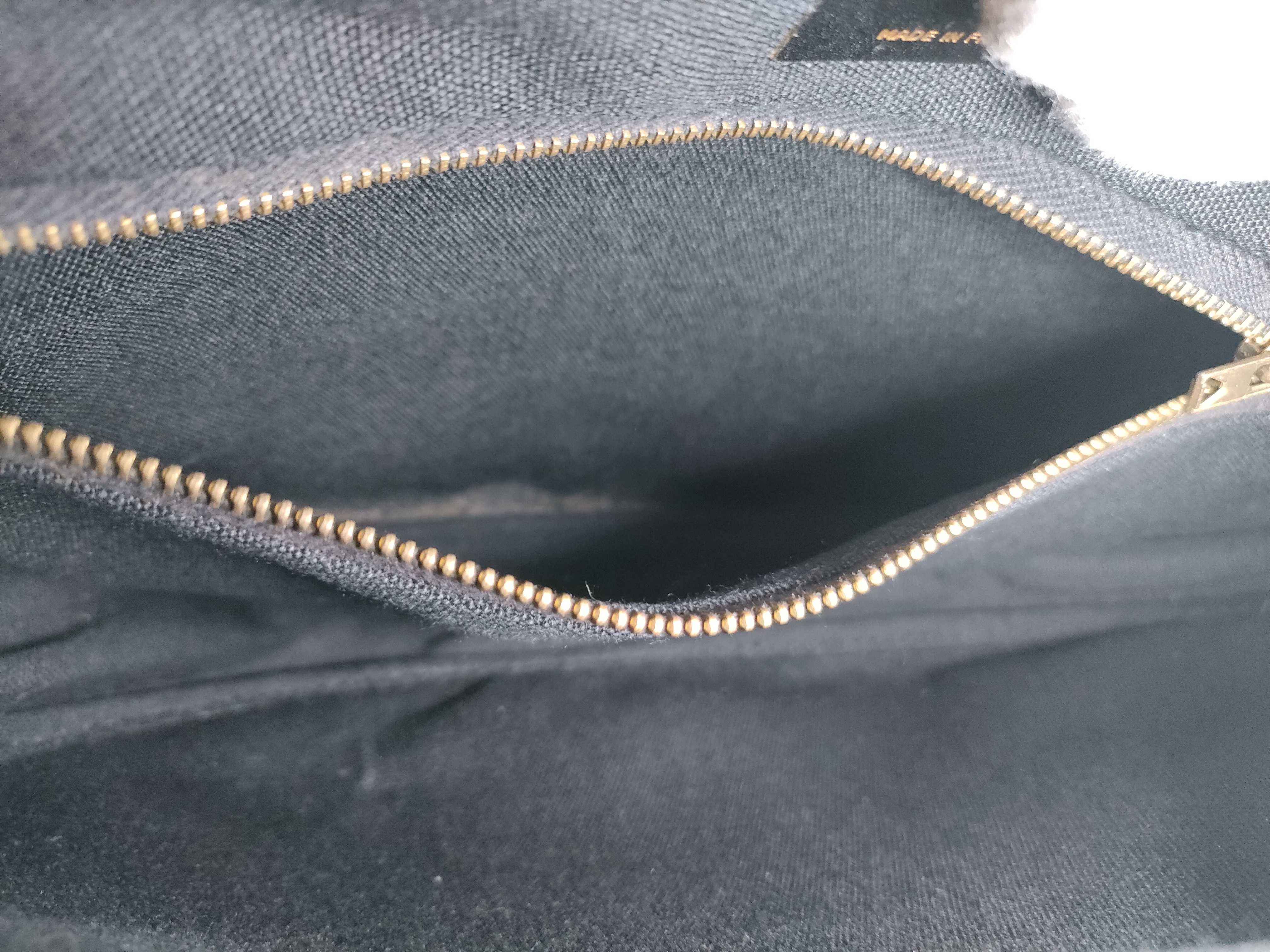 Triomphe Chain Shoulder Bag, Velvet, Black Shoulder Bag — view 12