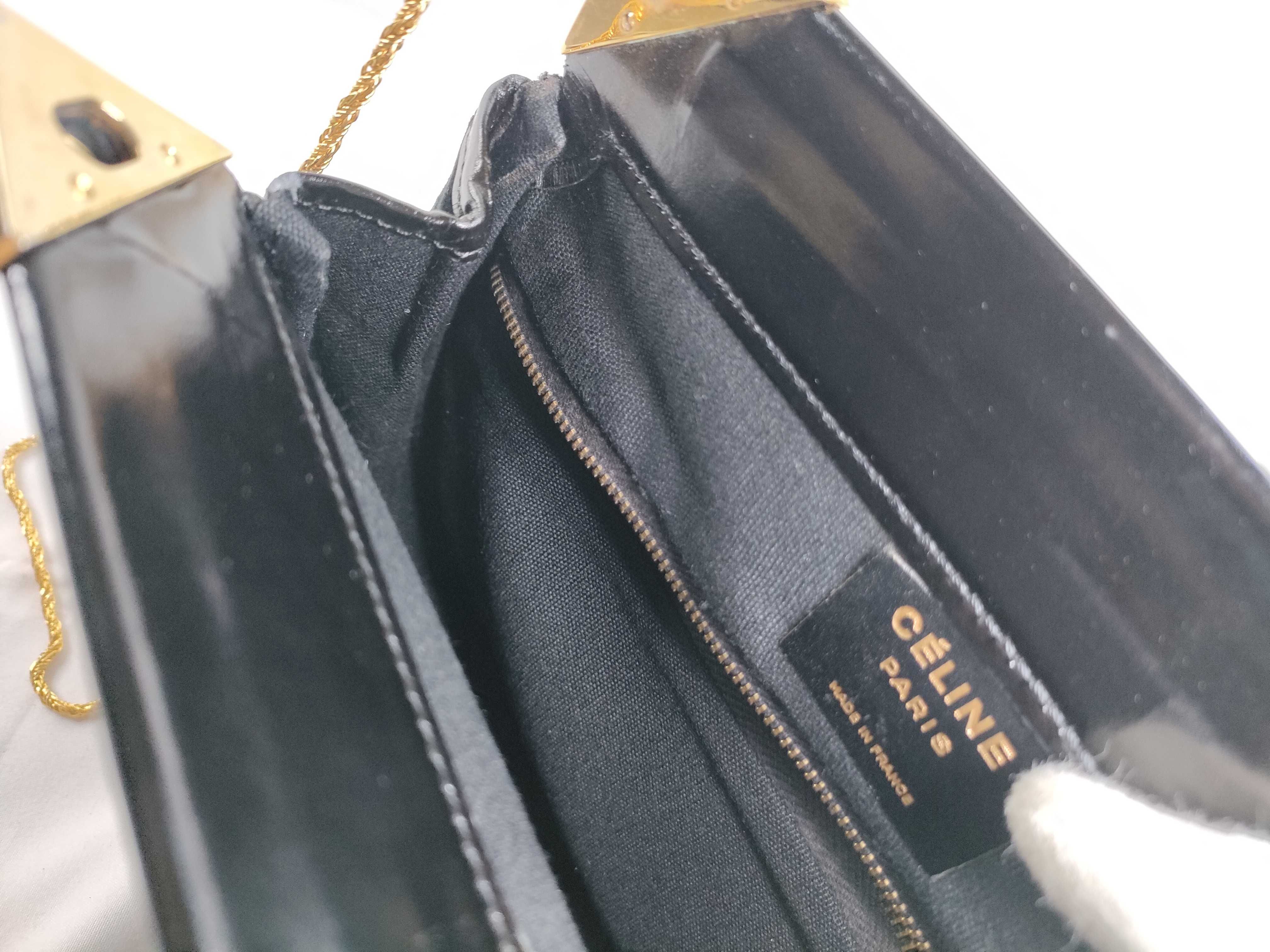Triomphe Chain Shoulder Bag, Velvet, Black Shoulder Bag — view 10