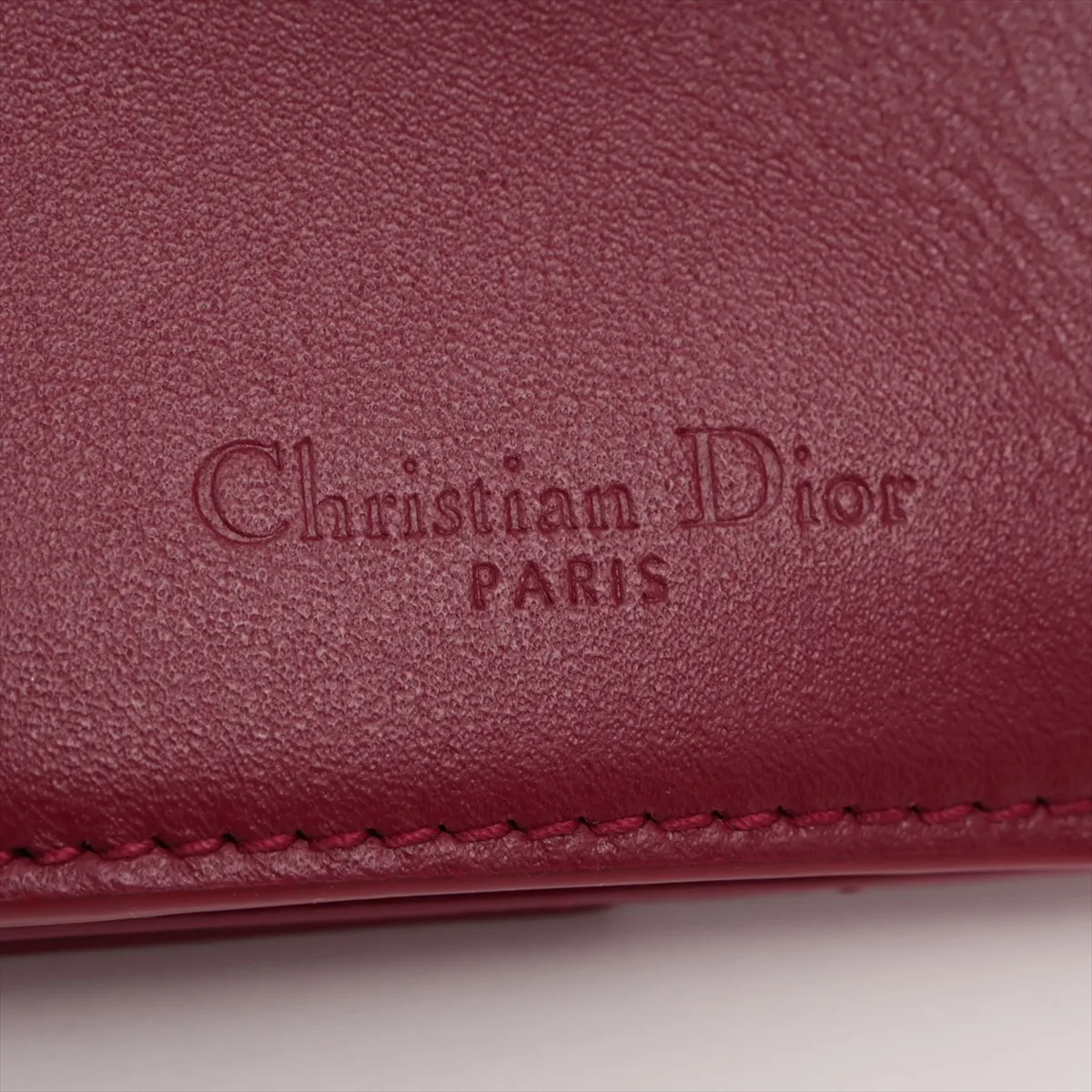 Lady Dior Lotus Wallet Patent Leather Compact Wallet Red — view 7