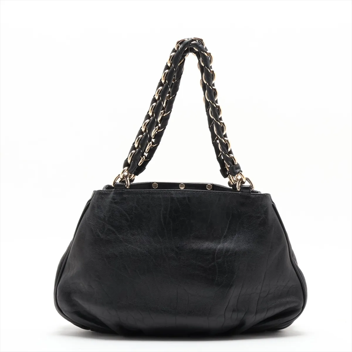 8BR615 Leather Shoulder Bag, Black — view 2