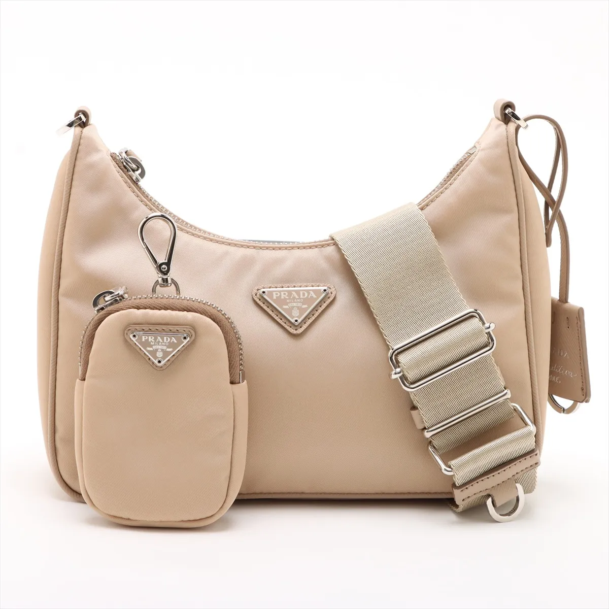Tessuto Nylon 2WAY Shoulder Bag Beige 1BH204