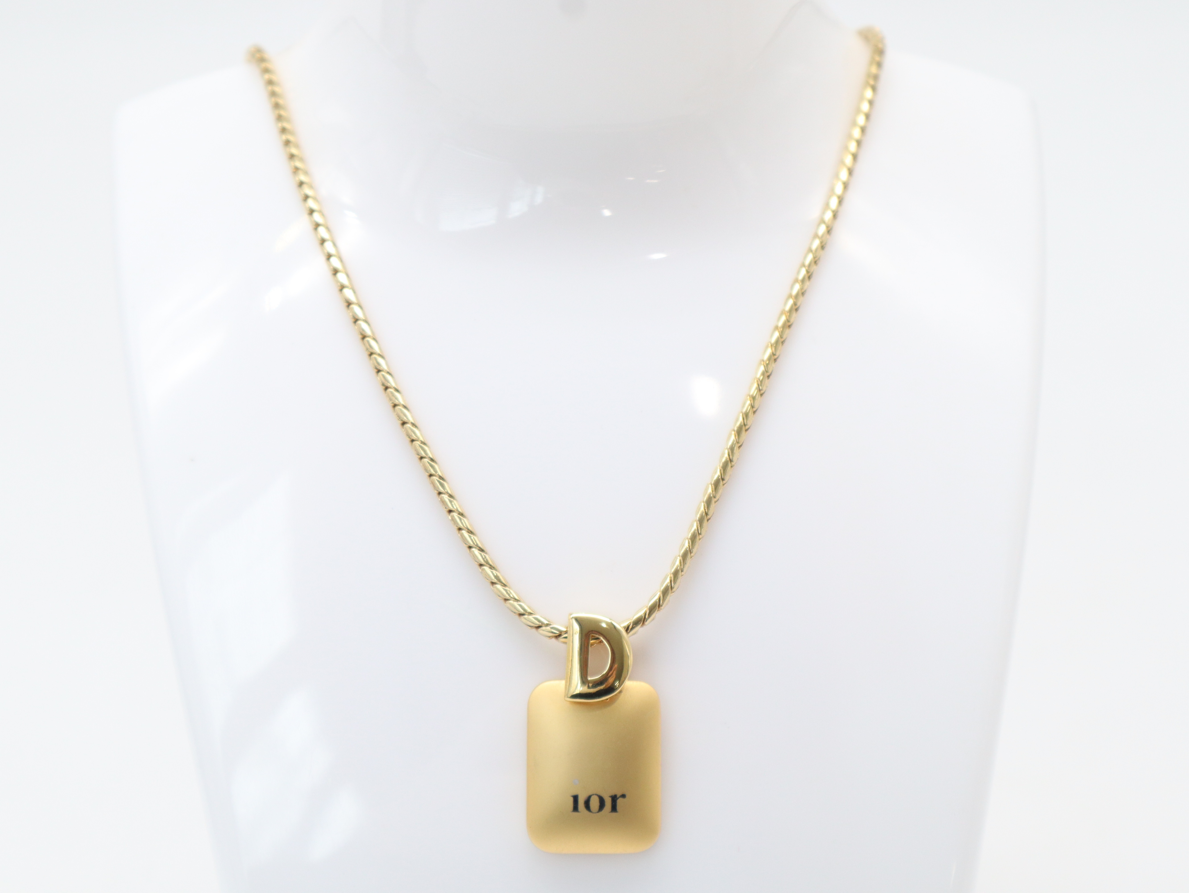 logo plate necklace — view 3