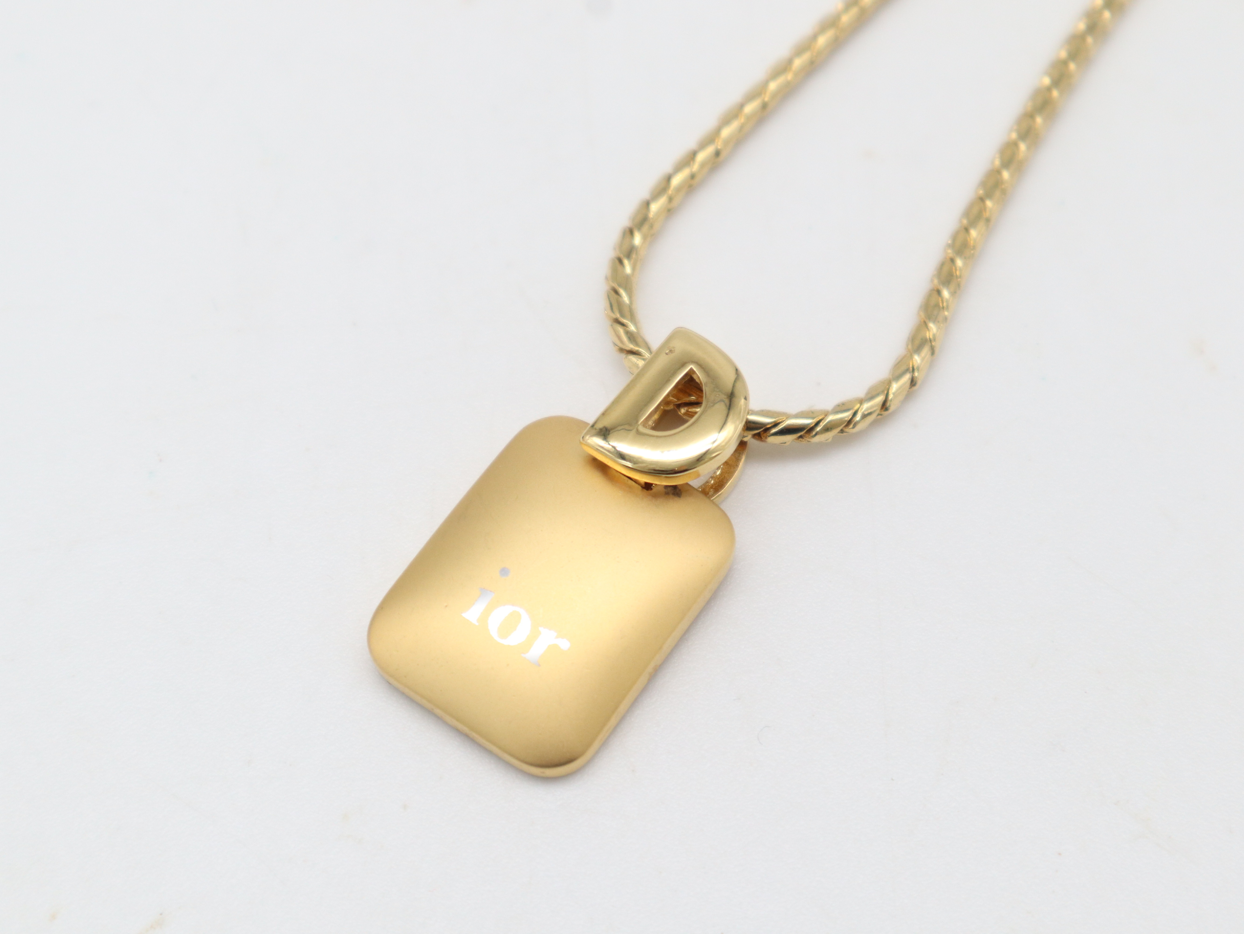 logo plate necklace — view 4