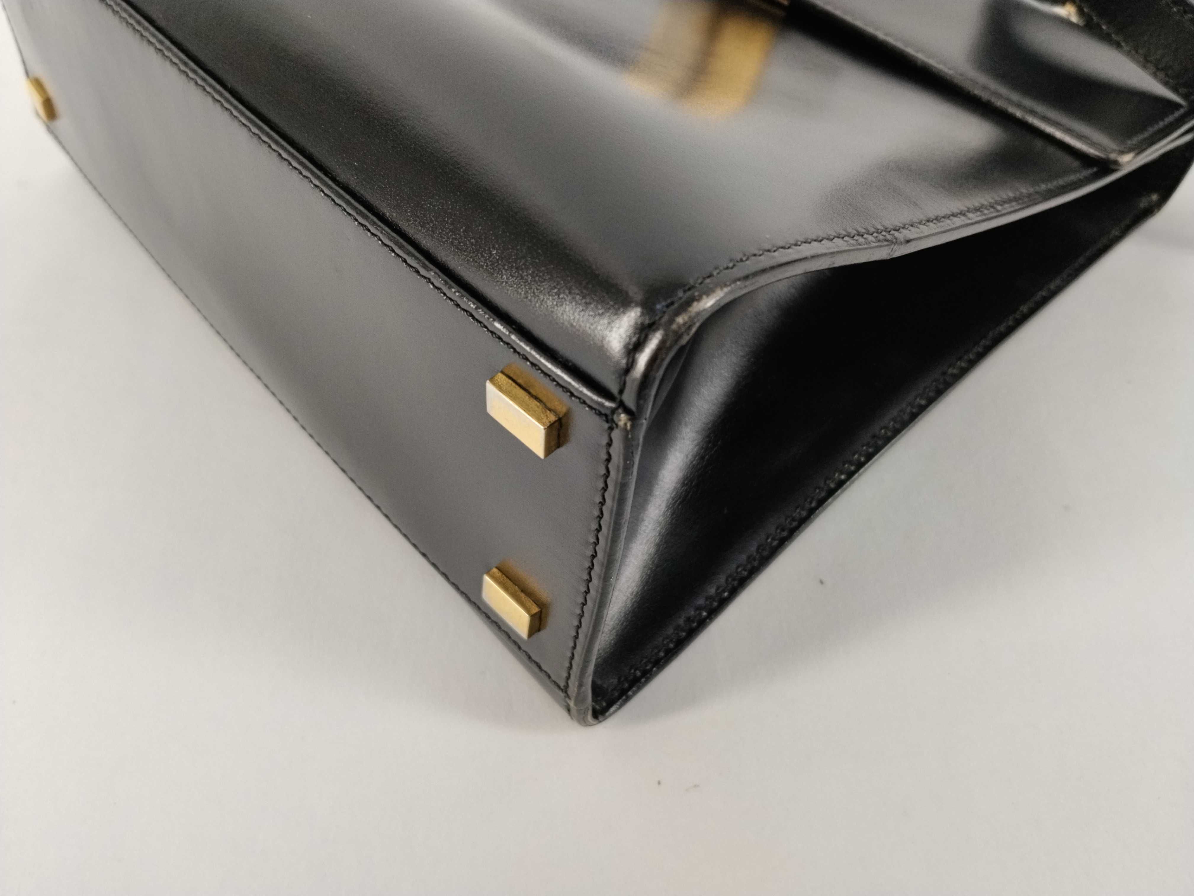 Leather Turnlock Shoulder Bag — view 6