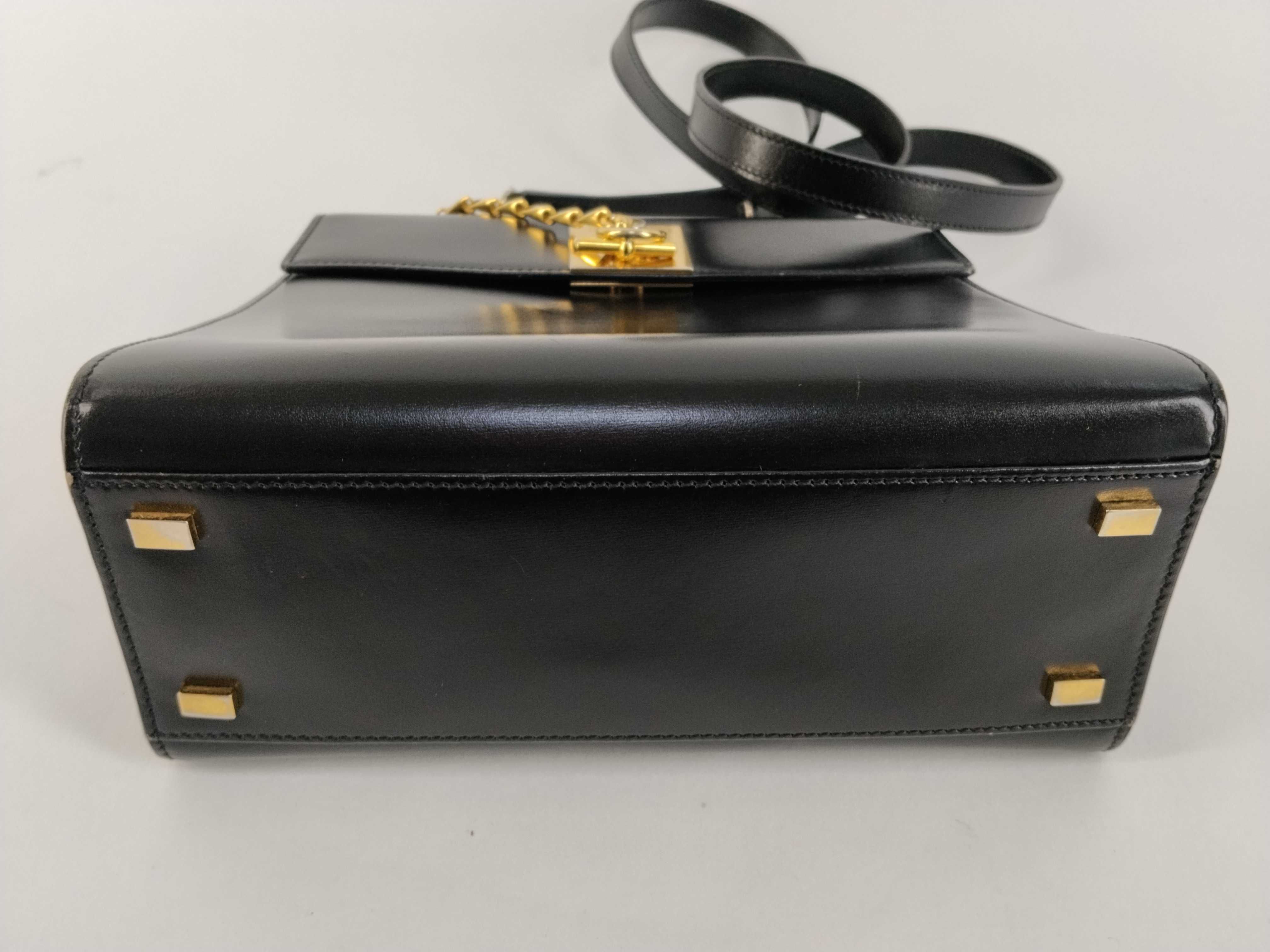 Leather Turnlock Shoulder Bag — view 7