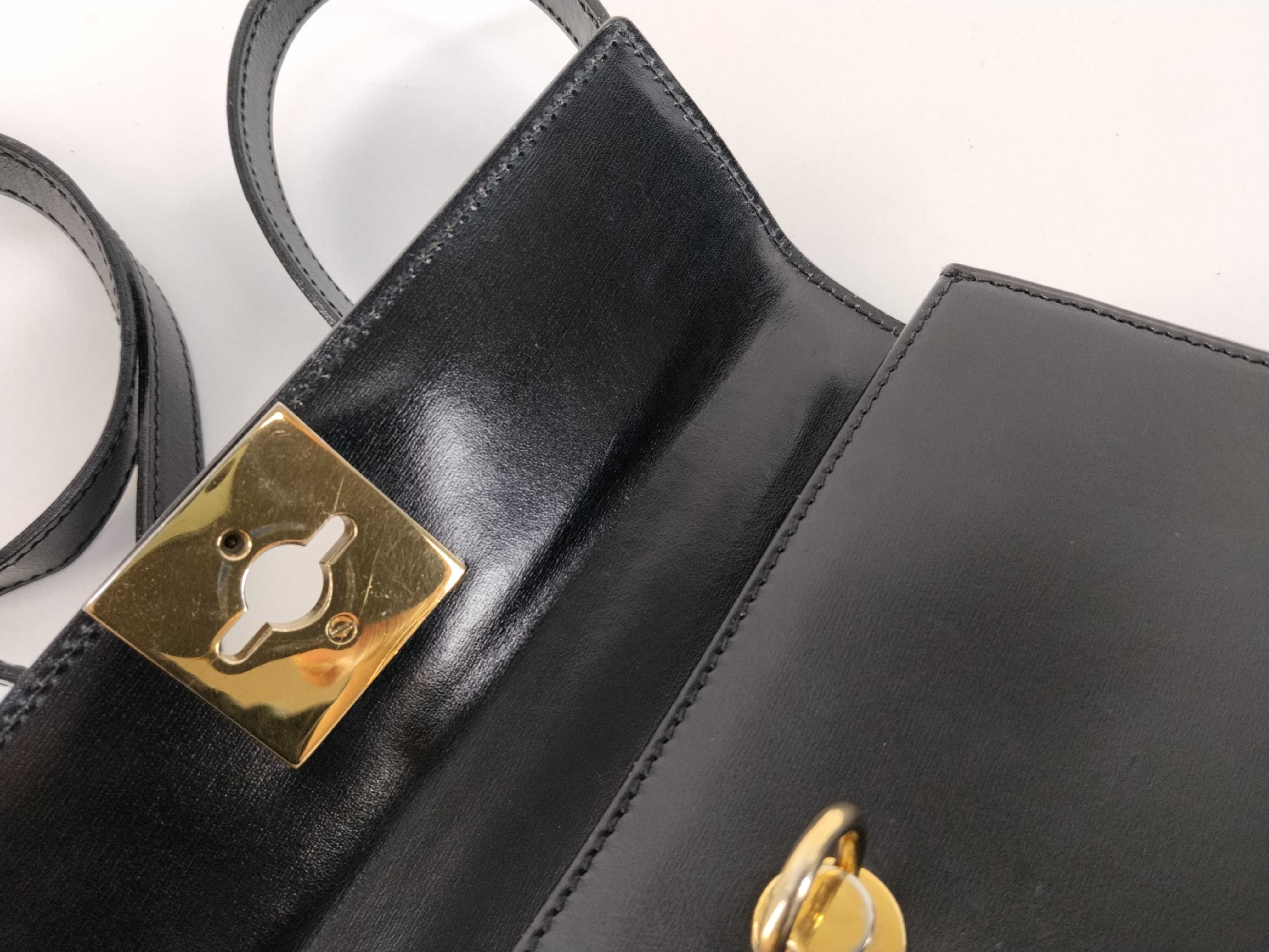Leather Turnlock Shoulder Bag — view 9