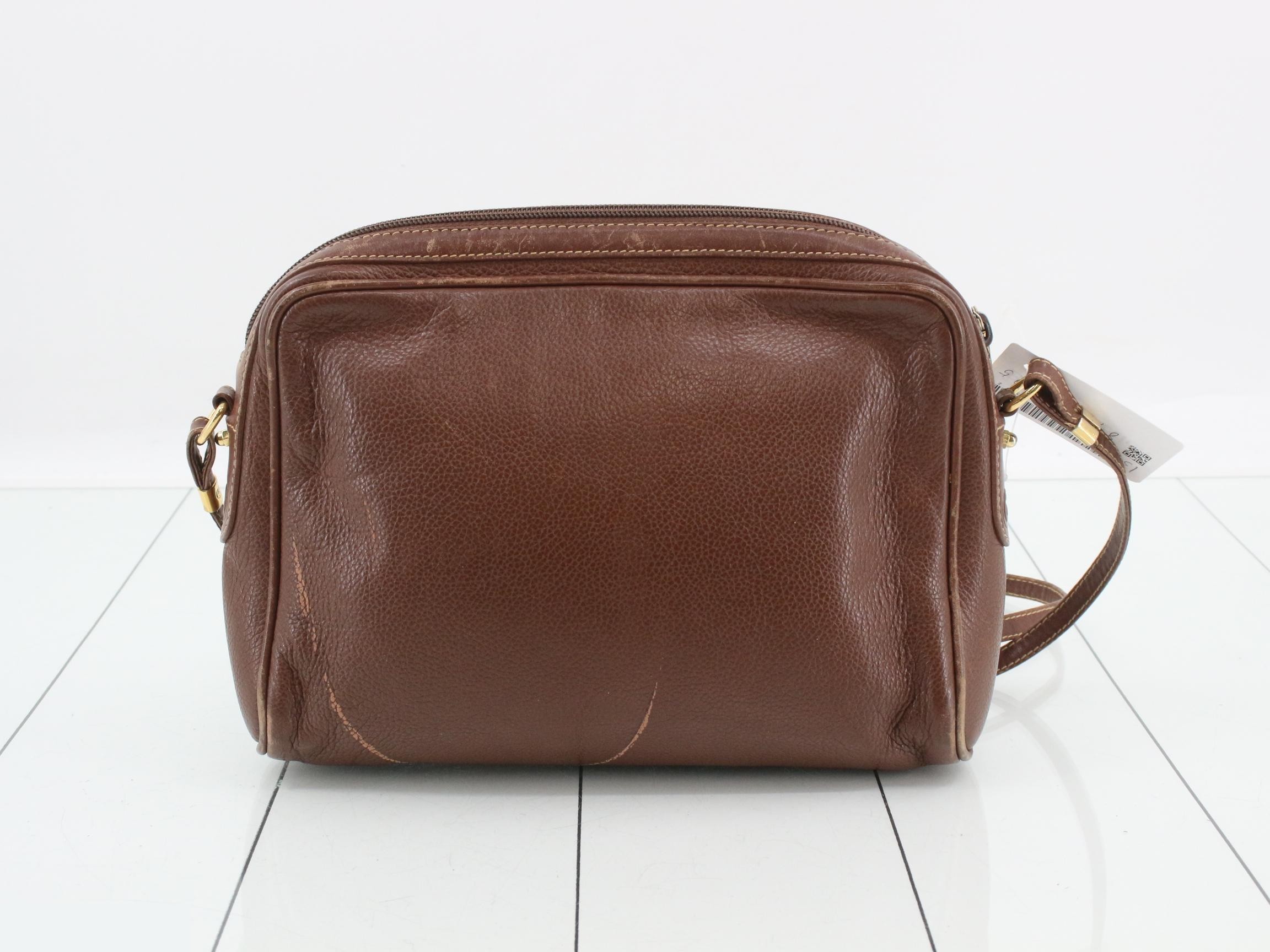 Leather shoulder bag, brown tones — view 2