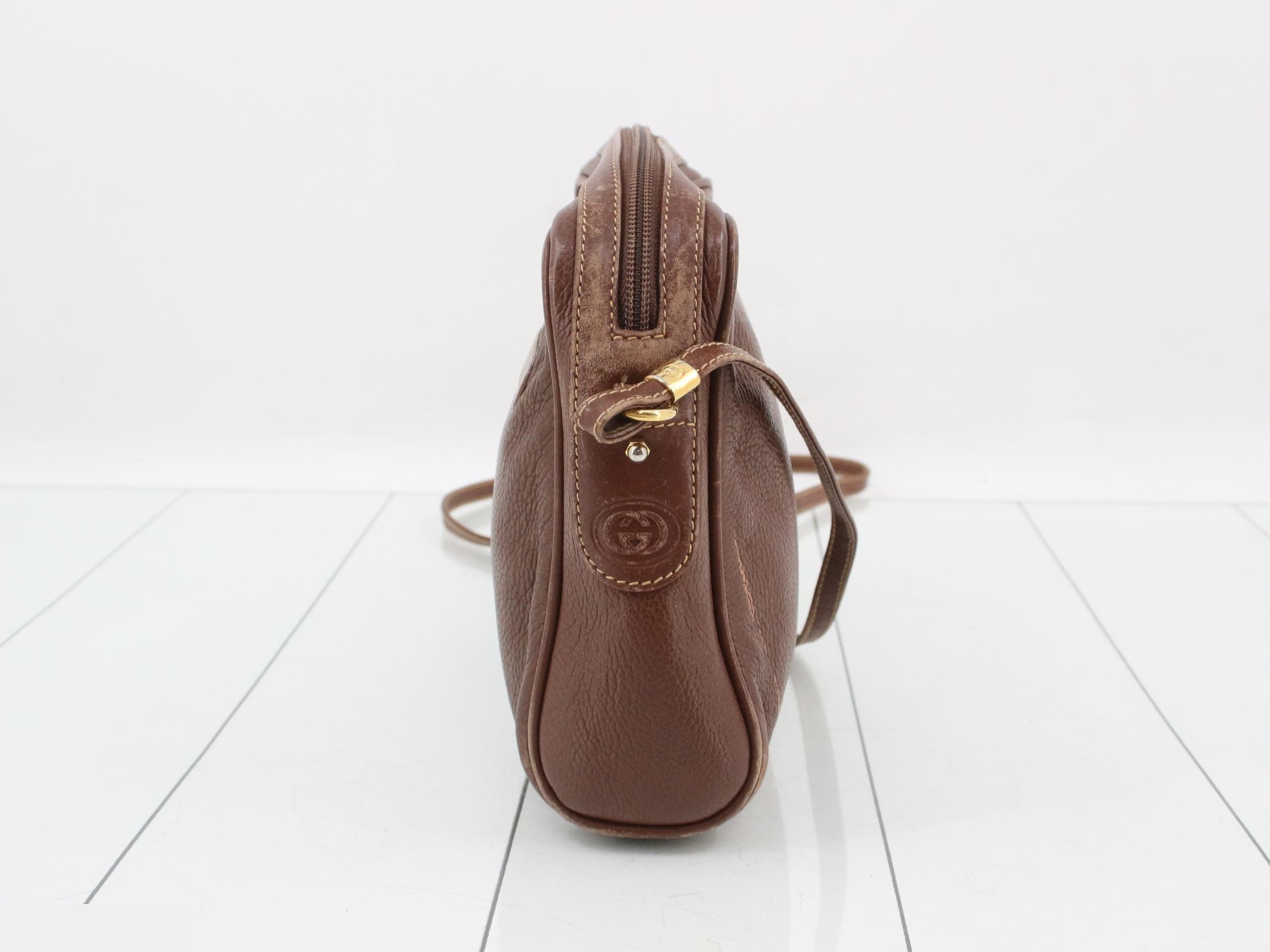 Leather shoulder bag, brown tones — view 3