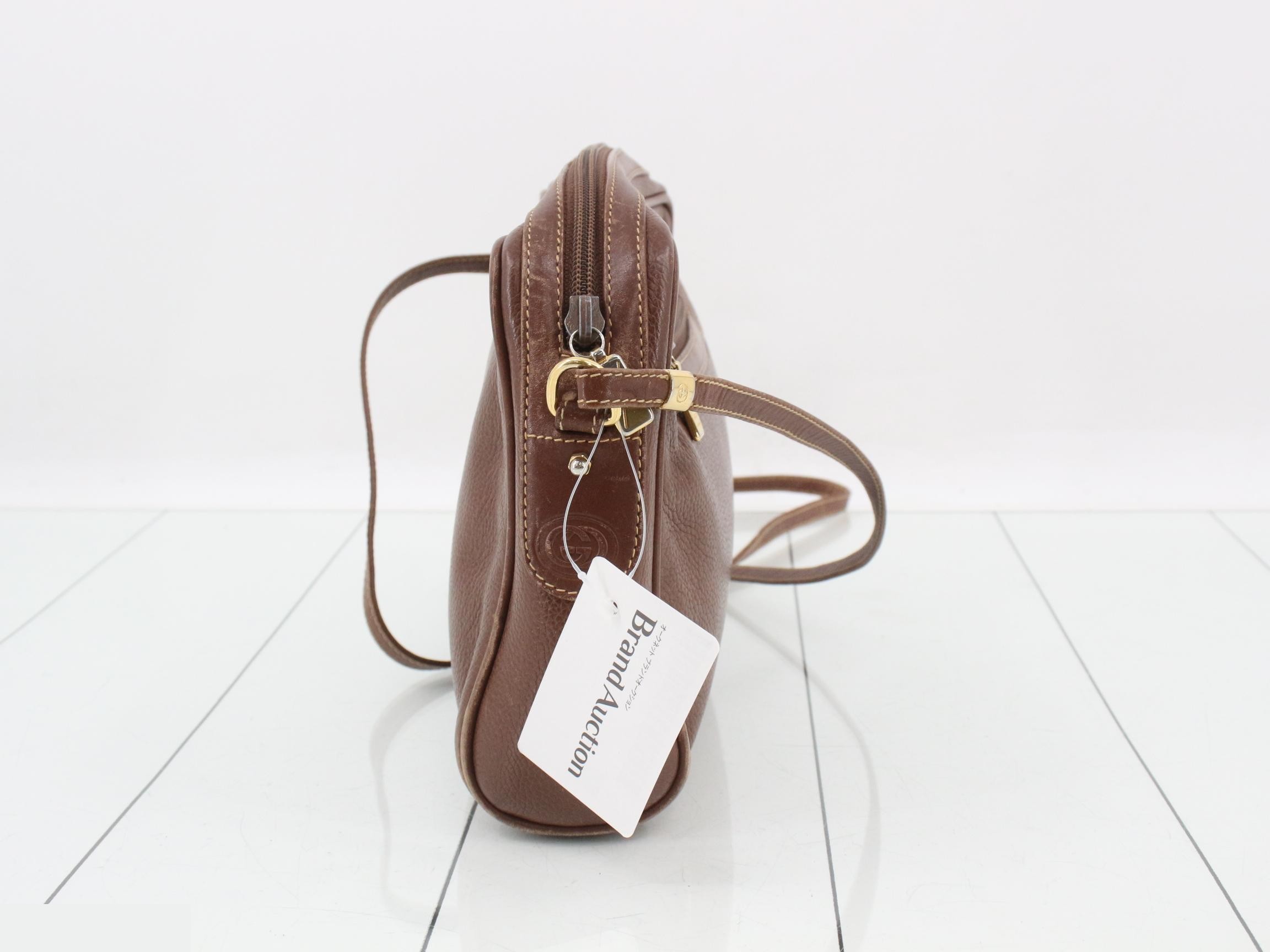 Leather shoulder bag, brown tones — view 4