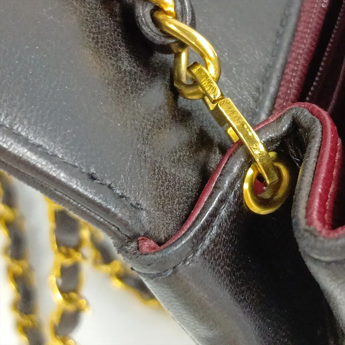 Matelassé Lambskin Single Flap Single Chain Bag, Diana Flap, Black with Gold Hardware, 2596401, Series 2 — view 12
